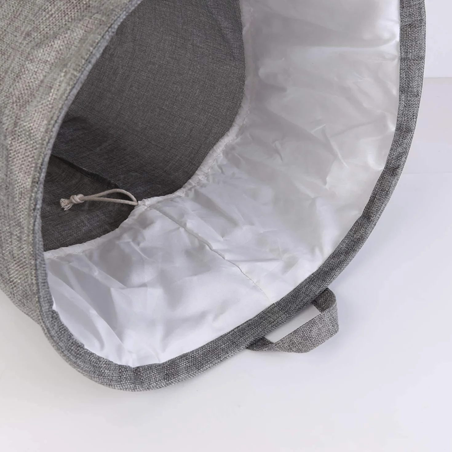 LessMo 19,7" con Coulisse Portabiancheria Bagagli Sorter, Pieghevole Pop-Up Lavanderia Cesti, Impermeabile Rotonda Cotone Lino