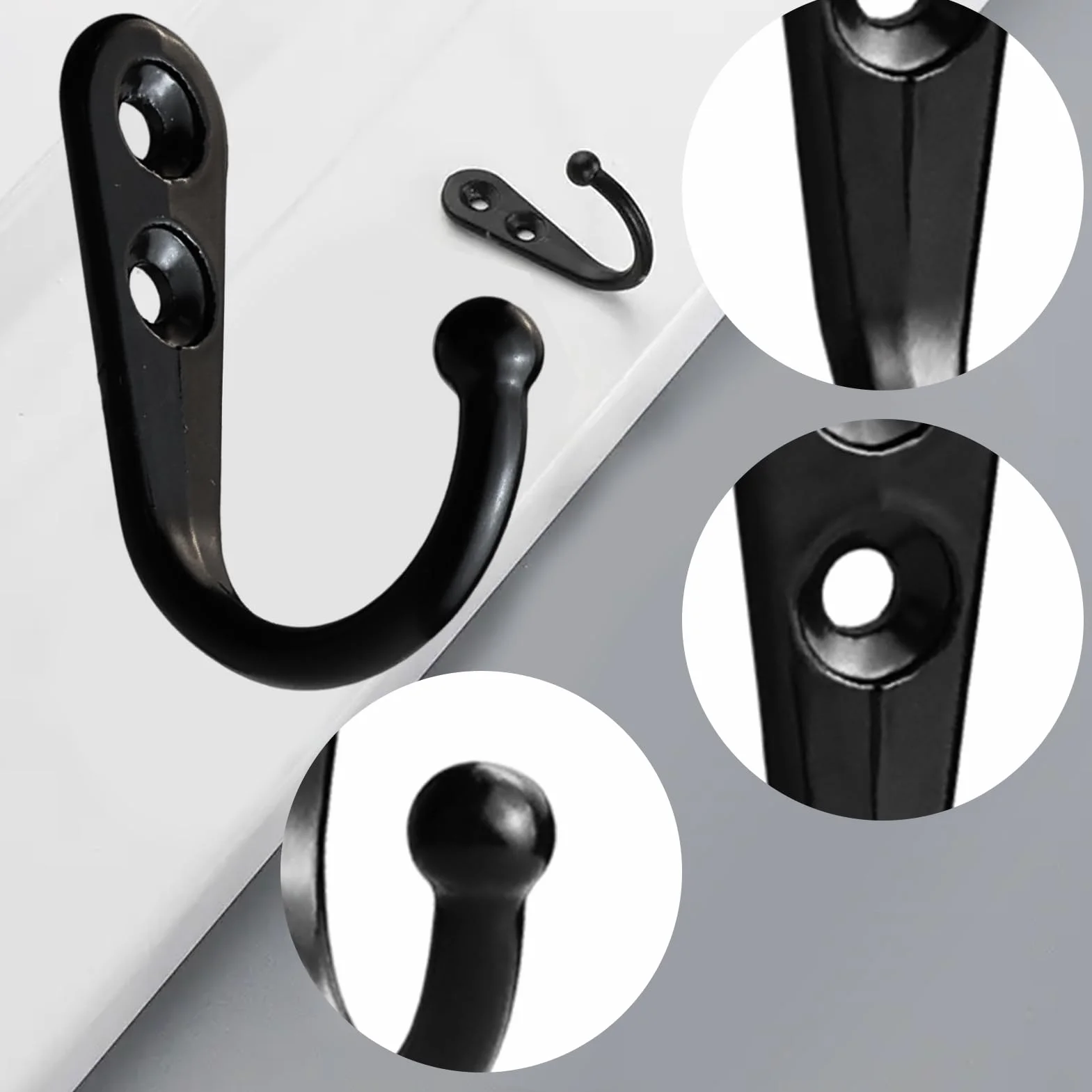 Ganci da avvitare 10 pezzi, ganci appendiabiti da parete ad alta resistenza, ganci appendiabiti da parete con 2 set di viti per camera da letto, bagno, guardaroba, soggiorno