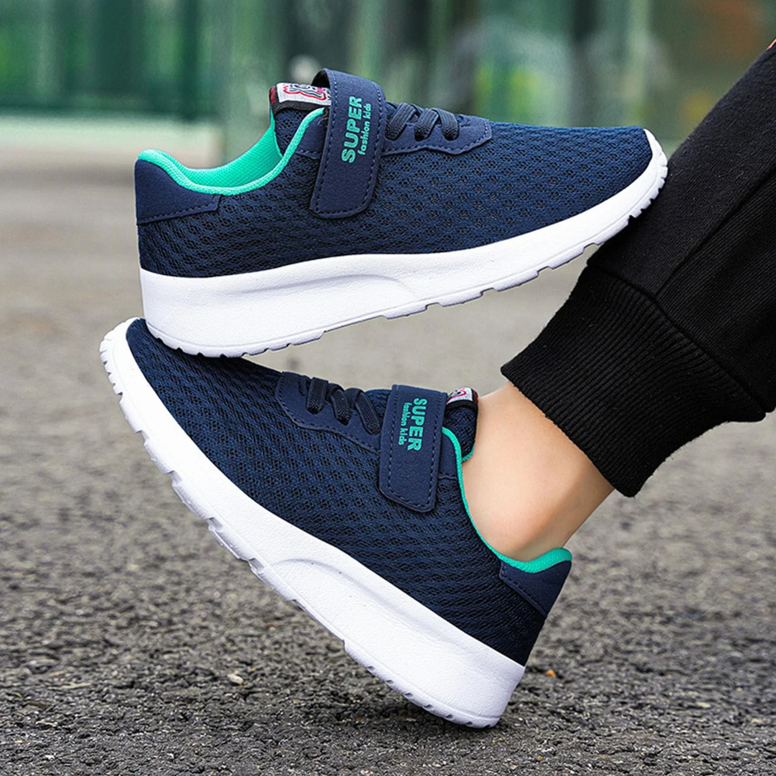 Generisch Sneakers da ragazza, leggere, traspiranti, slip on scarpe da corsa per bambini, comode scarpe da ginnastica con suola morbida