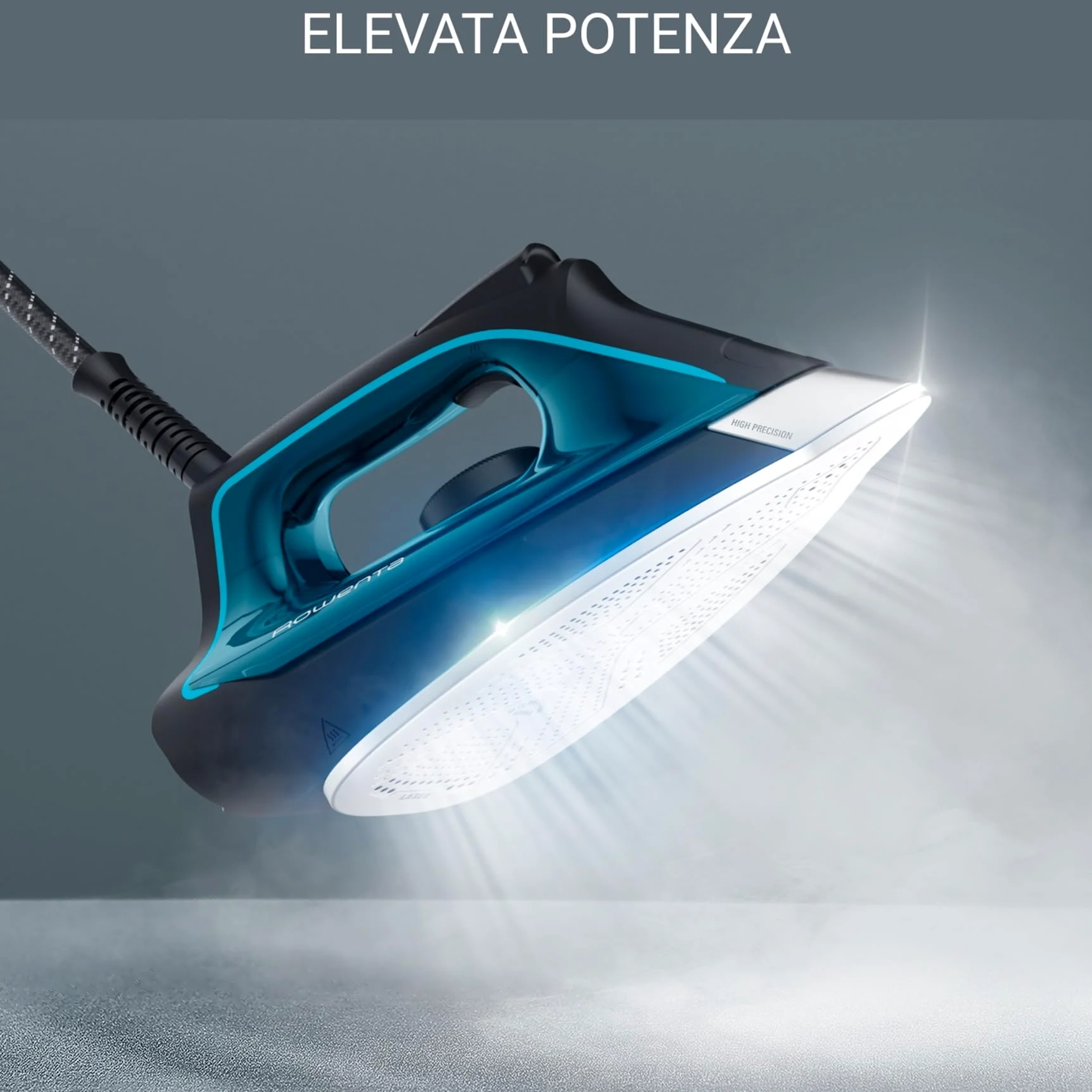 Rowenta Silence Steam Pro DG9222, Ferro da Stiro con Caldaia Silenziosa, 2800W, 1.3 L, Ferro da Stiro a Vapore 7.5 bar, 480 g/min, Colore Nero/Blu