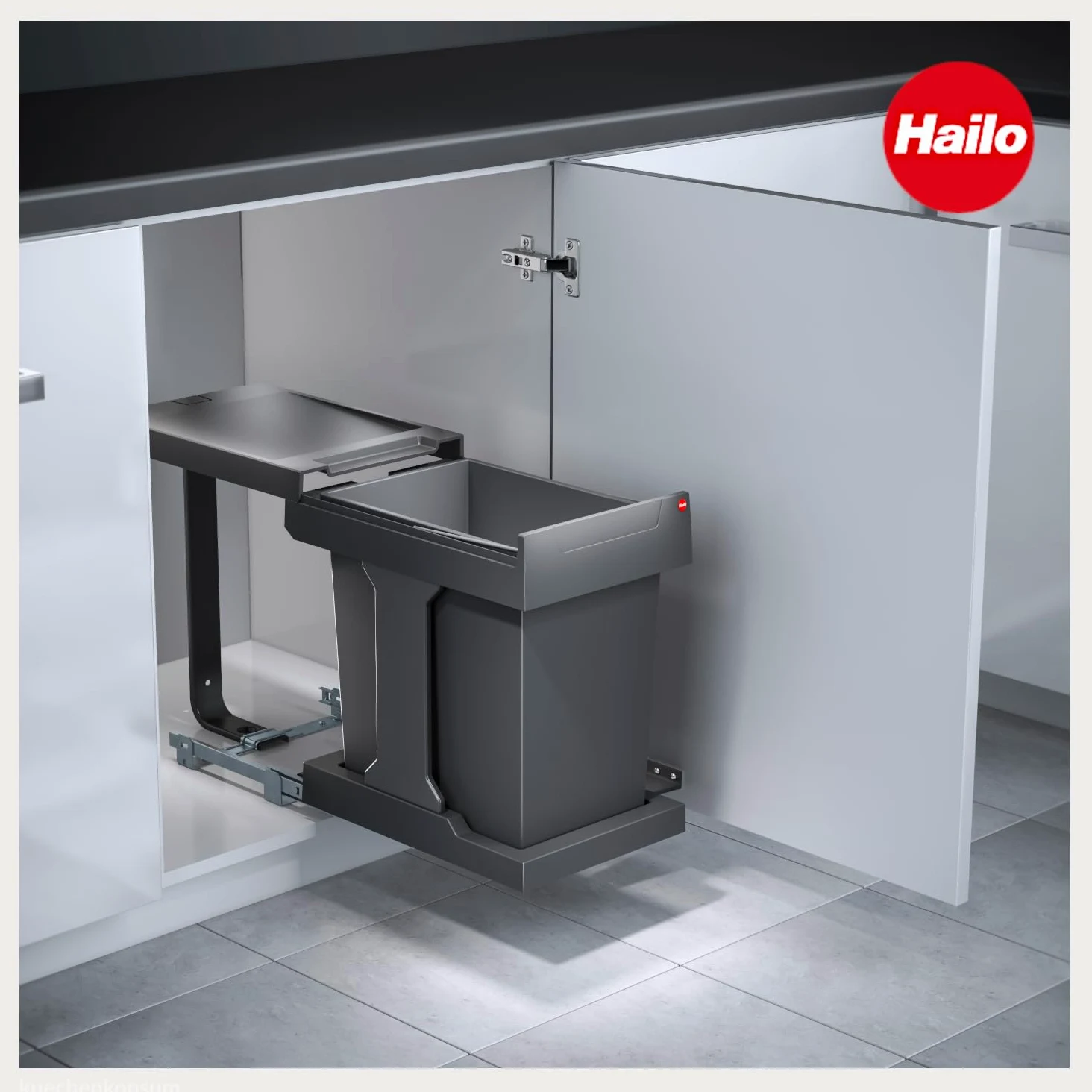 Hailo Solo 3632 MS Swing 30.1/20 - Pattumiera da Incasso per mobili da 30 cm di Larghezza