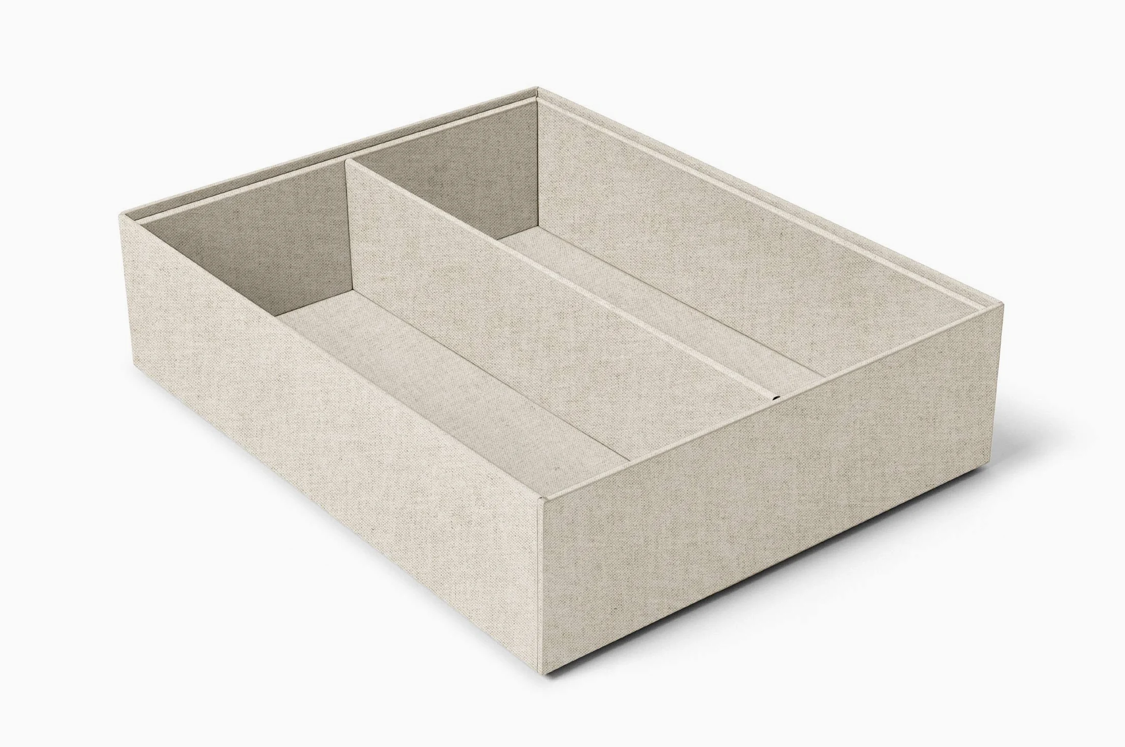 ilo - Organizer Armadio e Cassetti cm 35x27 H.8,5 con 2 Scomparti - Scatola Portaoggetti da Scrivania - Rivestimento in Tessuto Tecnico Marrone Cappuccino - Riciclabile e Prodotto in Italia