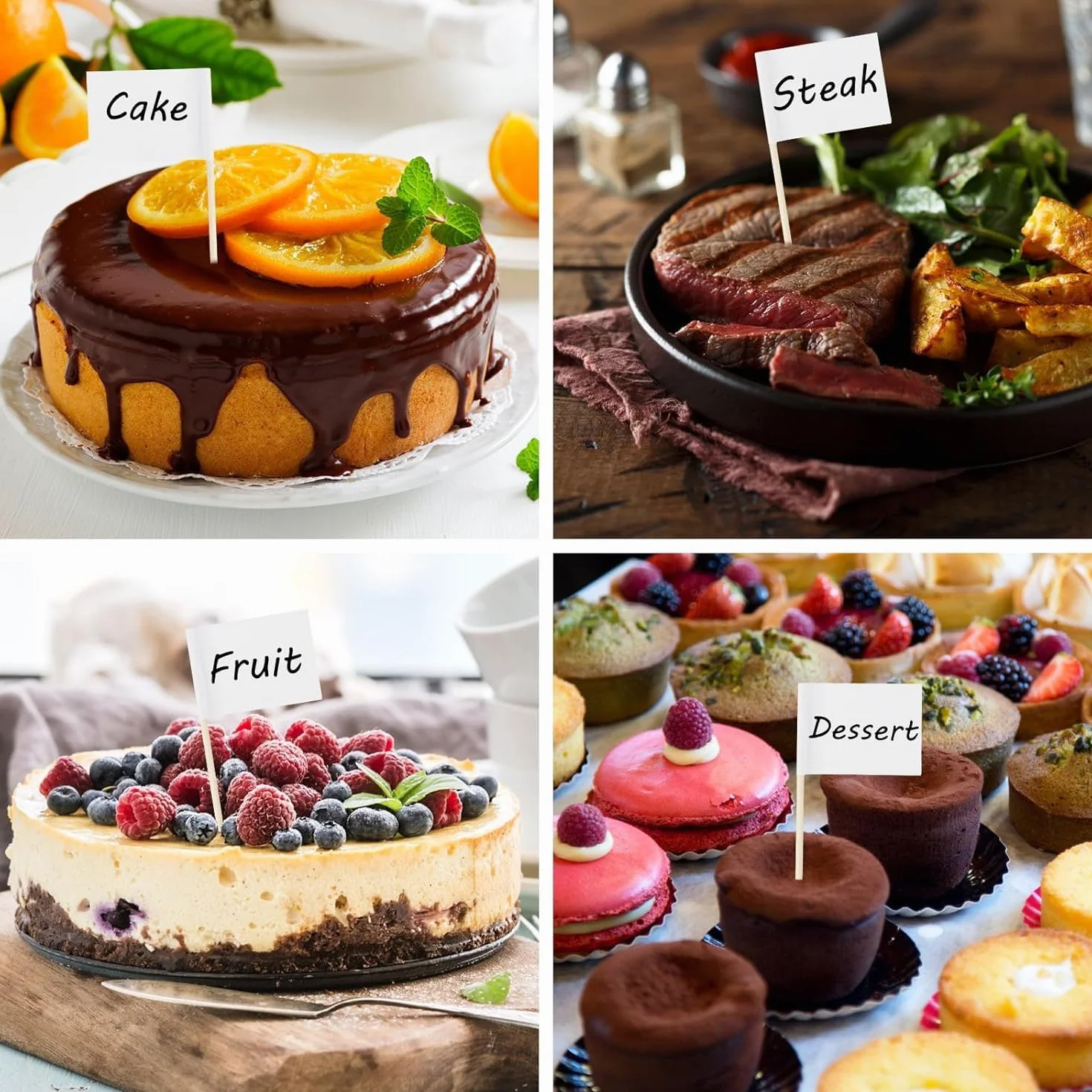 Bandiere stuzzicadenti vuoto bianco 110 pezzi decorazione torte feste