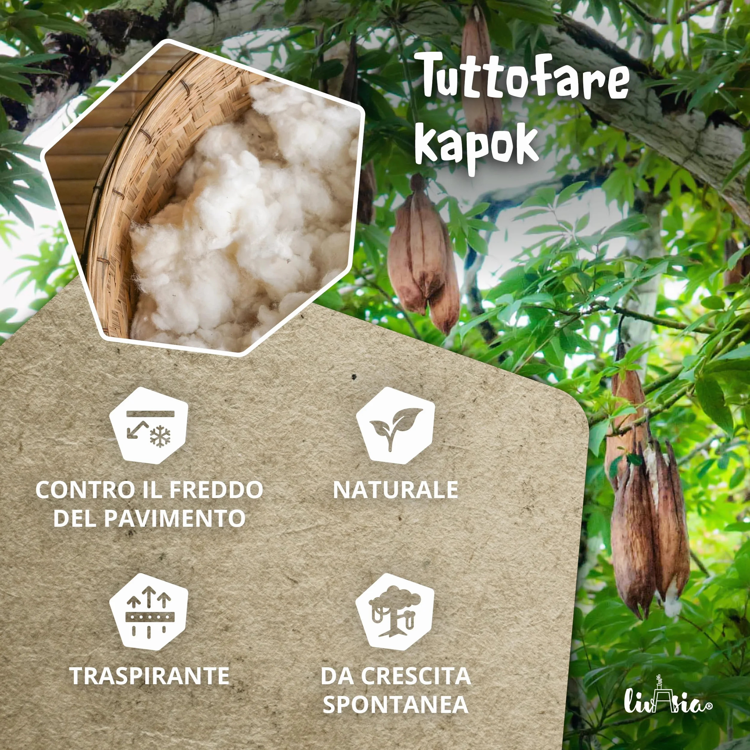 livasia tappetino materasso arrotolabile L largo - 200x110x4,5cm - letto materasso per ospiti 1 persona, lettino da viaggio, tappetino thai kapok giardino balcone fatto a mano