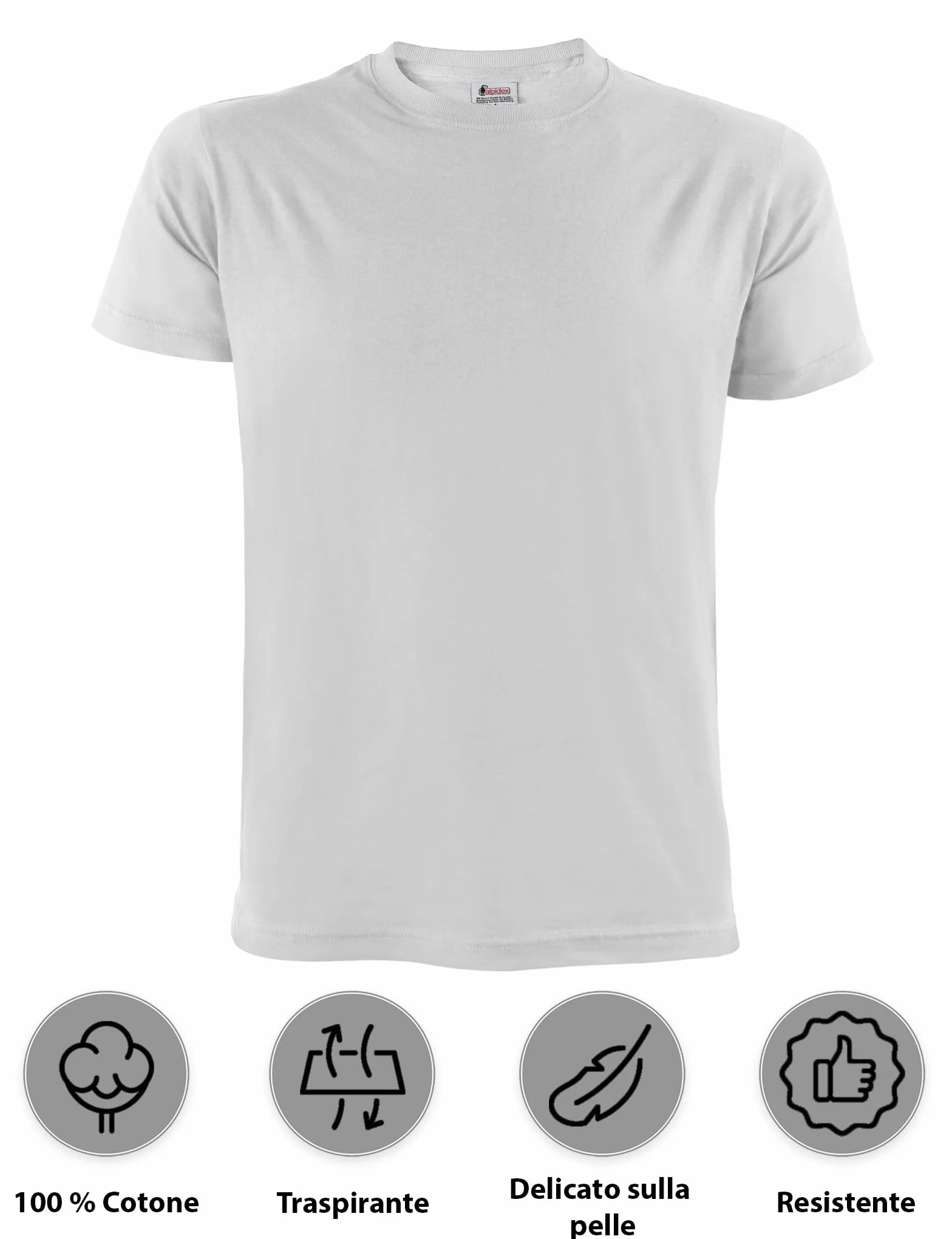 ALPIDEX T-Shirt Uomo Confezione da 5 Girocollo 100% Cotone Manica Corta Basic Casual Tinta Unita