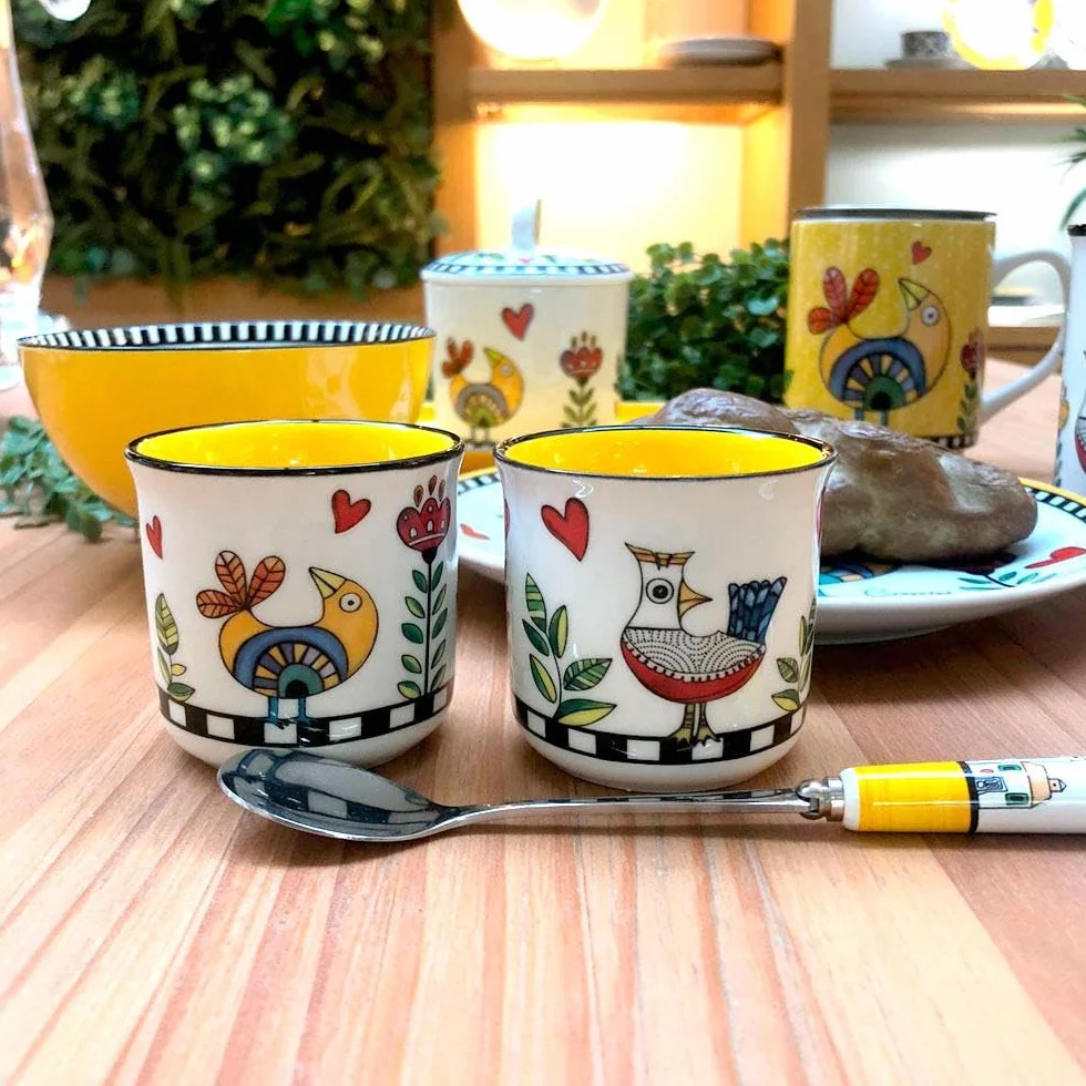 Egan Tazzine da caffè Porcellana Giallo Collezione Cocoricò