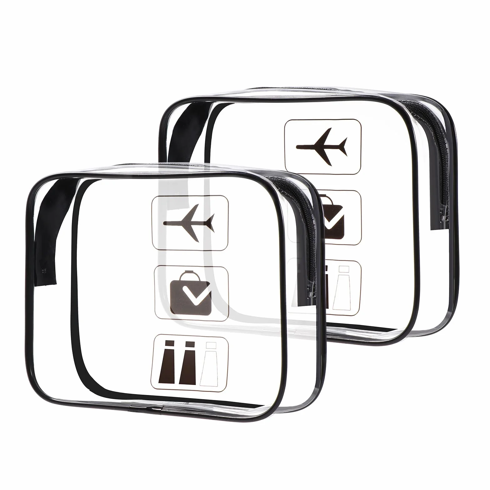 Oderra 2 Sacchetti Beauty Case Trasparente TSA Borsa Viaggio per Trasporto Liquidi Cosmetici Donna Uomo