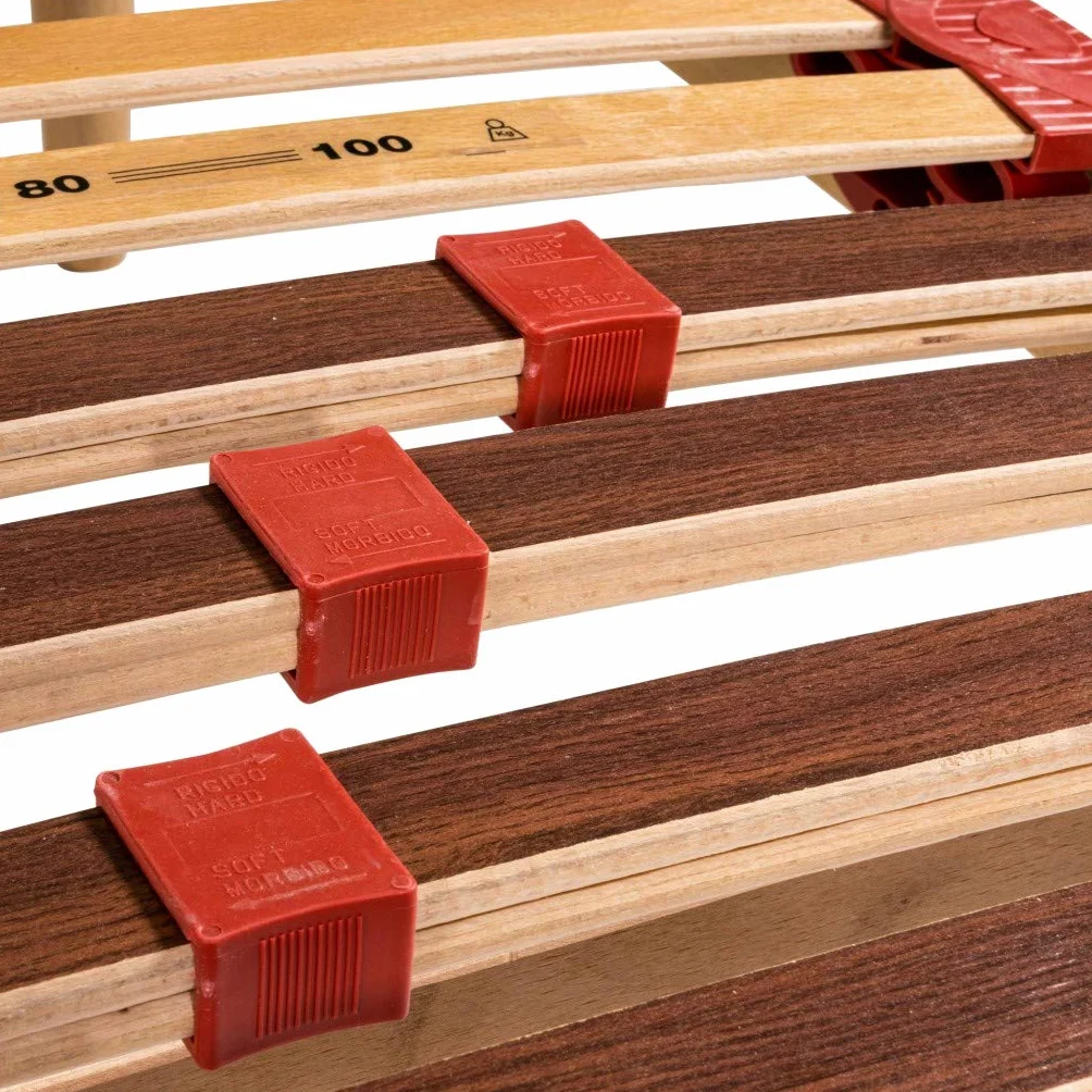 Materassimemory.eu Rete Matrimoniale modello Dynamic misura 160x200 in legno di faggio con doghe ammortizzate e basculanti e regolatori di rigidità zona lombare