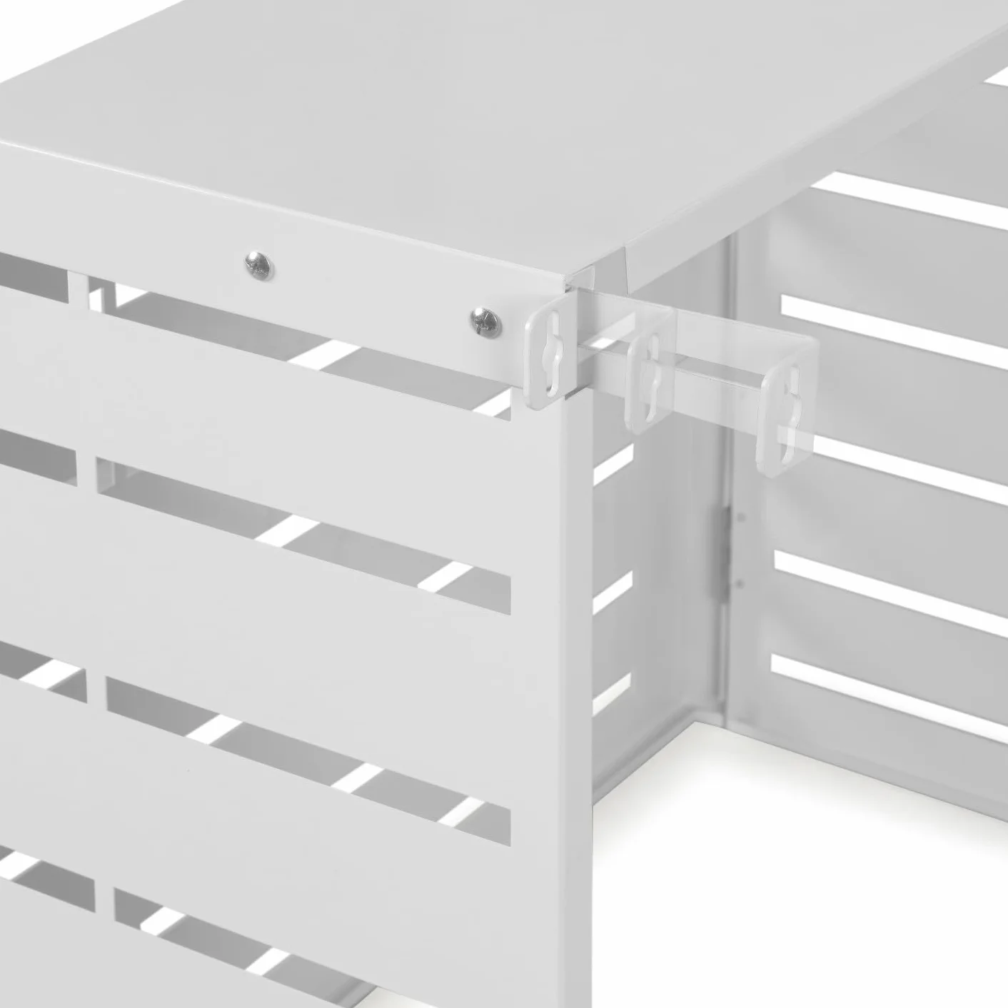 IDMarket - Copertura metallica bianca per condizionatore d'aria per unità esterna 95 x 48 x 80 cm