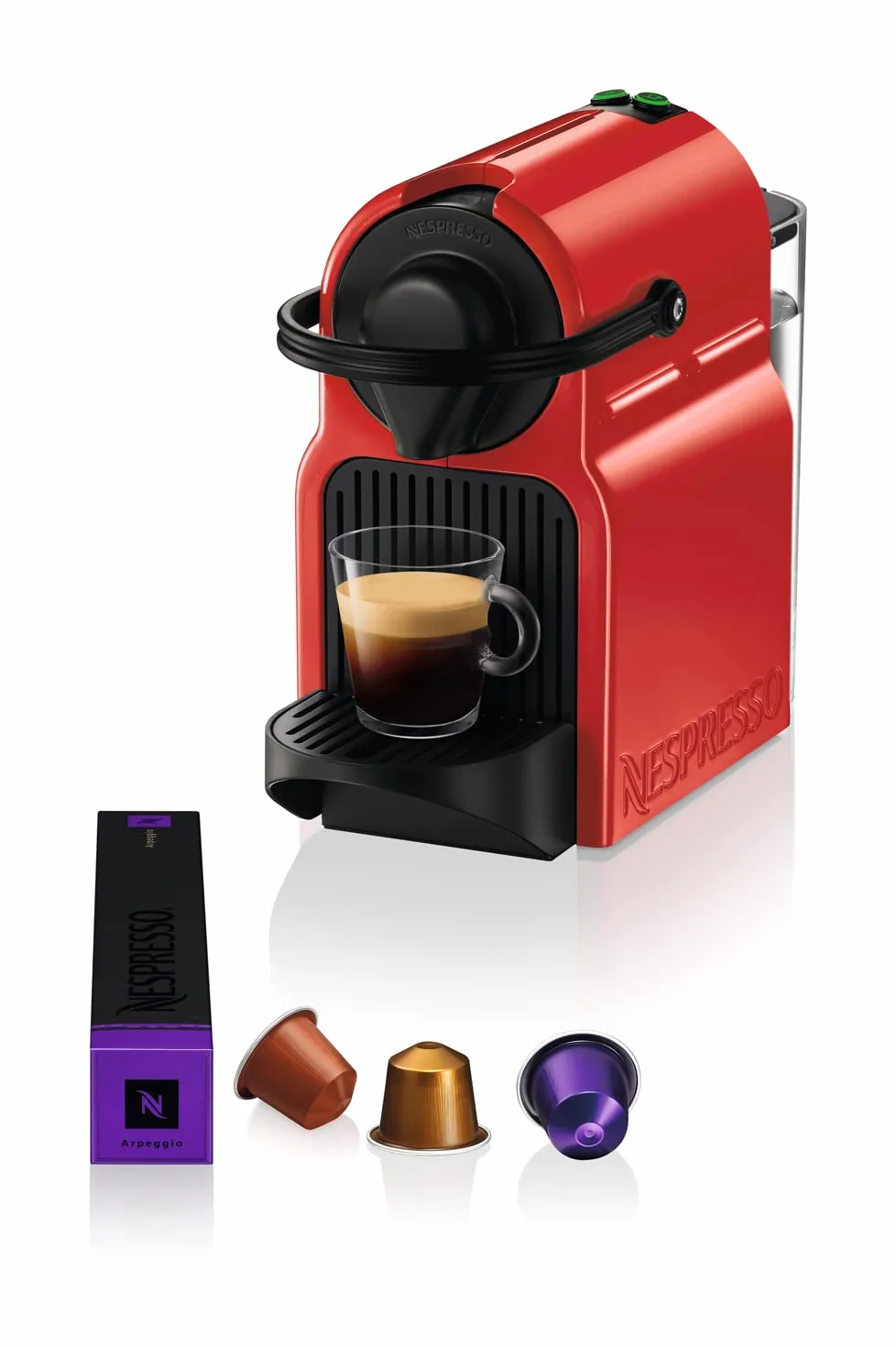 Nespresso Inissia XN1005, Macchina da caffè di Krups, 1260W, colore Ruby Red