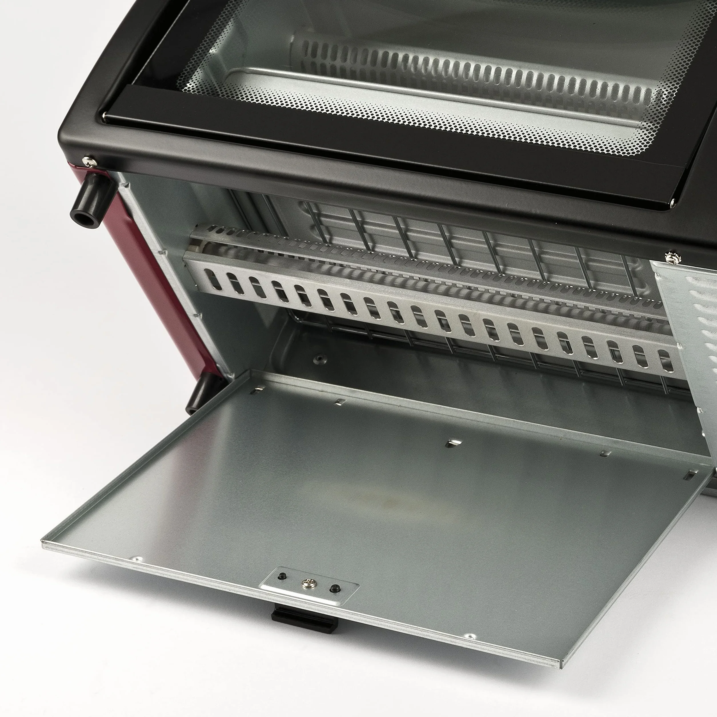 Girmi FE10 Forno Elettrico 800 W 10 Litri Griglia INOX Termostato Regolabile Timer 60 min Nero Rosso