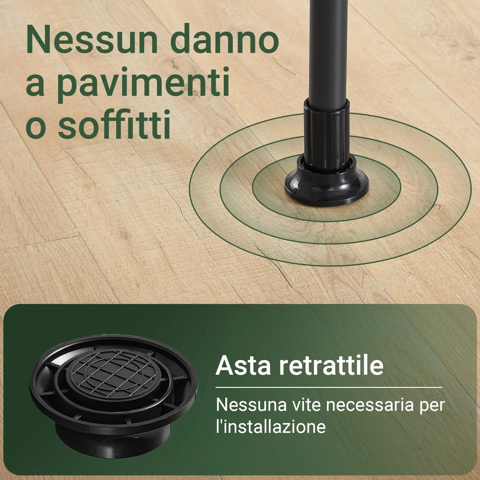 SoBuy KLS03-II-SCH Telescopic Appendiabiti da Terra Regolabile Nero