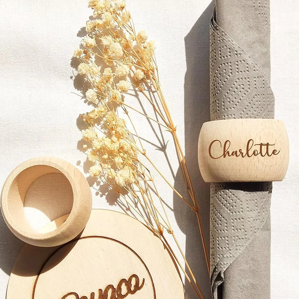 Portatovaglioli In Legno Personalizzati Con Nome, Portatovaglioli Nuziali Personalizzati, Bomboniere Rustiche, Festa Di Battesimo Di Natale, Decorazioni For La Tavola Da Cucina, Accessori