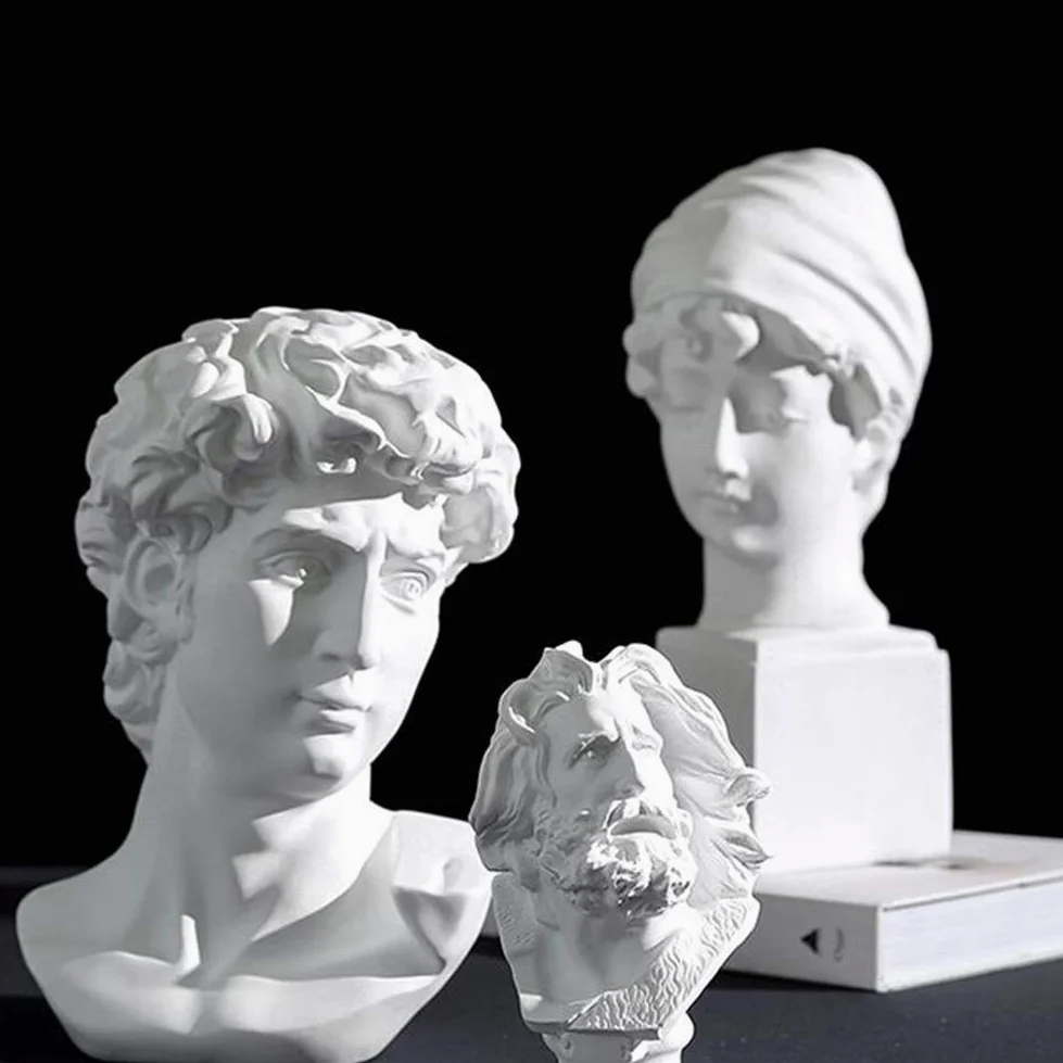 Busto di David Scultura Classica Statuina Greca Artigianato Decorazione per la Casa Ornamenti da Schizzo Regalo