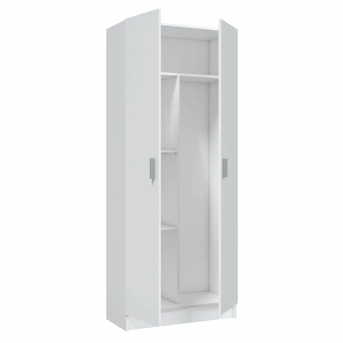 Trentiner Armadio portascope con 2 ante e 2 ripiani regolabili in altezza e estraibili salvaspazio H: 108 cm L: 55 cm rovere | Creta