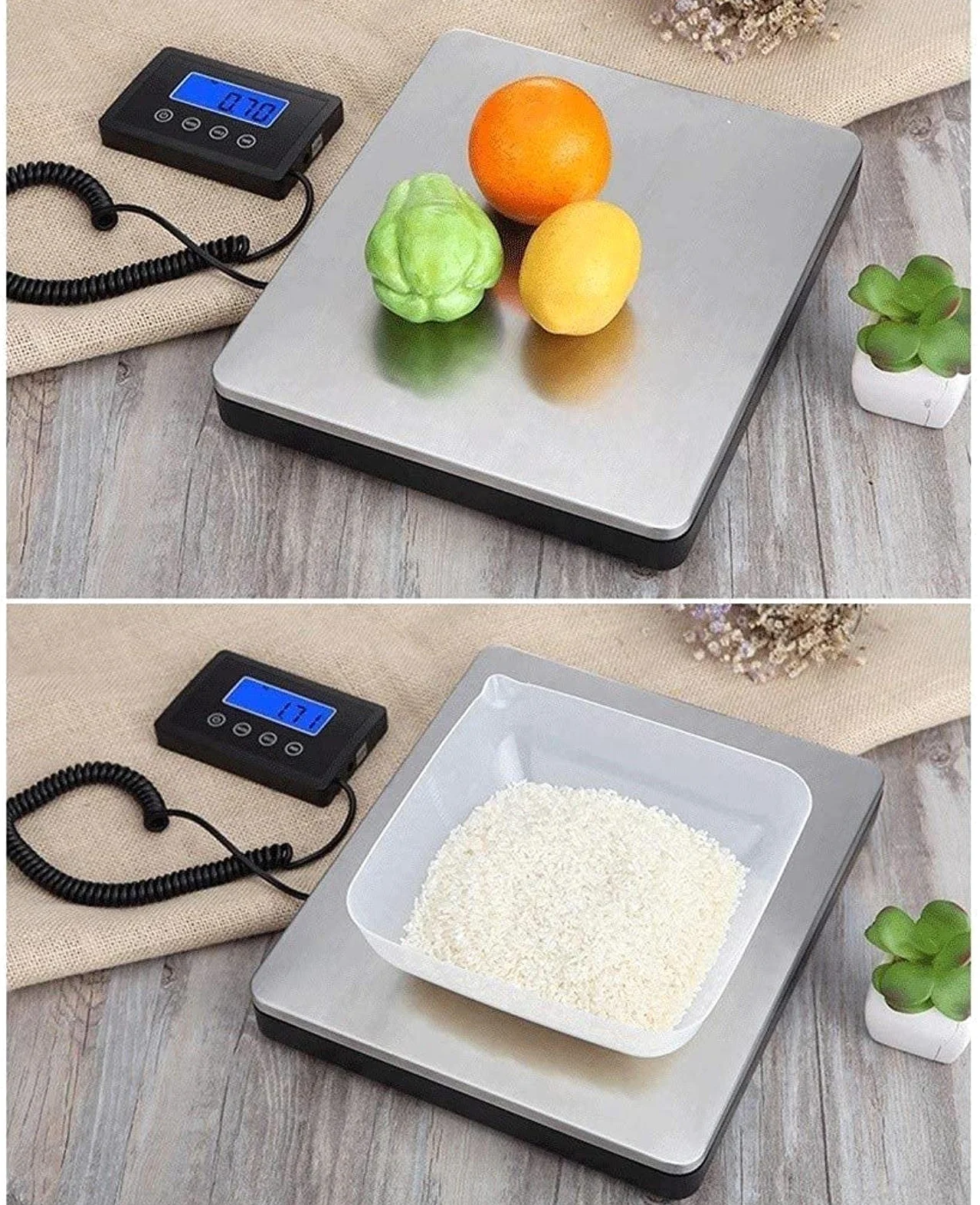 Bilancia Multifunzione,[Ultimo 2021] Bilancia Elettronica Digitale Argento Ad Alta Precisione 180Kg/50G Bilancia Frutta Piattaforma in Acciaio Inox per Negozio Bilancia da Cucina