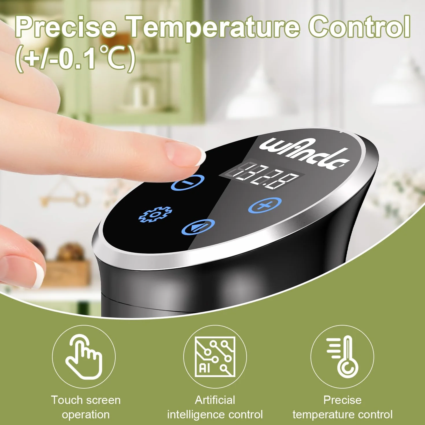 Wancle Roner Sous Vide Cooker 1100W Impermeabile IPX7 Controllo Preciso Temperatura 220V