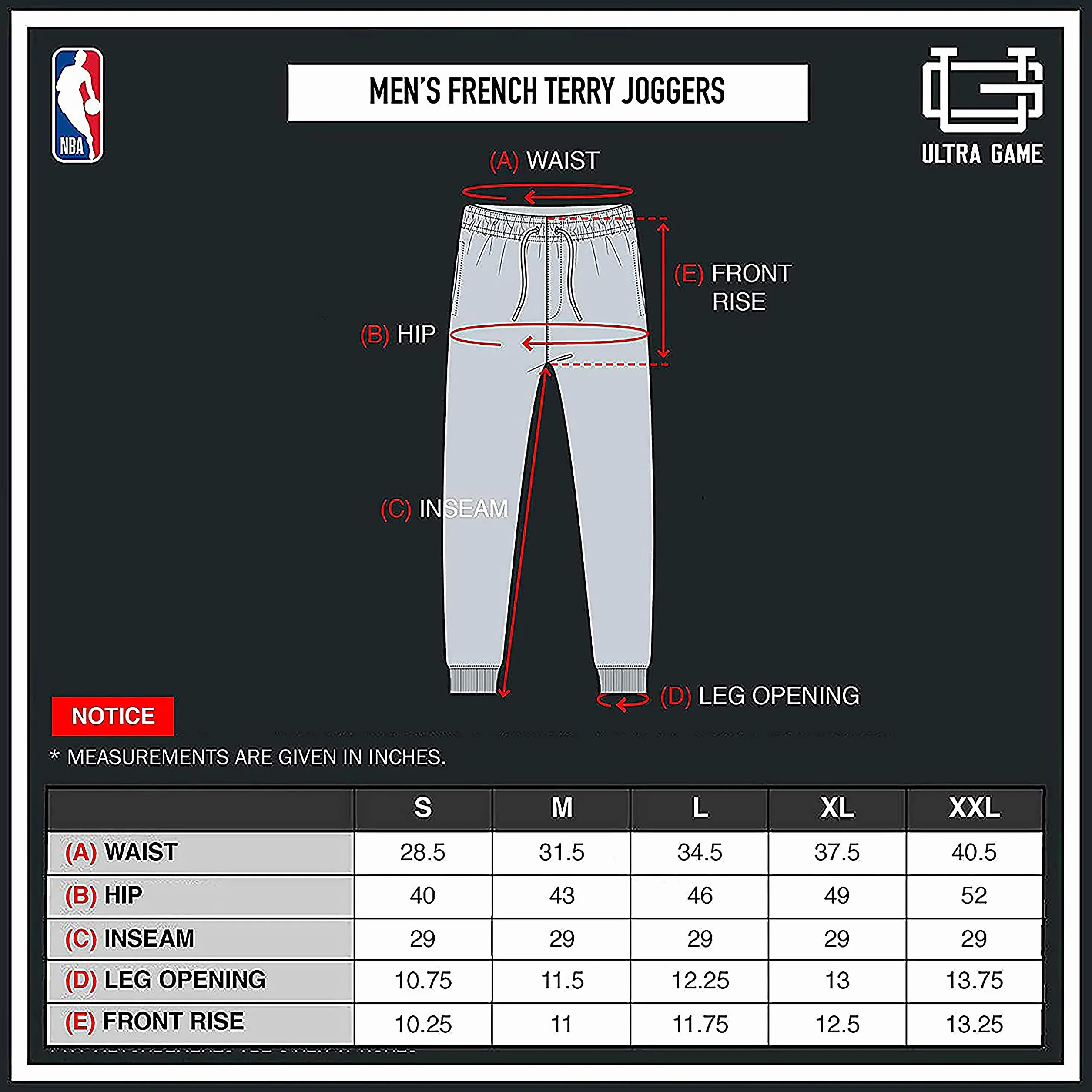 Ultra Game Pantaloni Jogger Basic Team Active Soft Terry Uomo