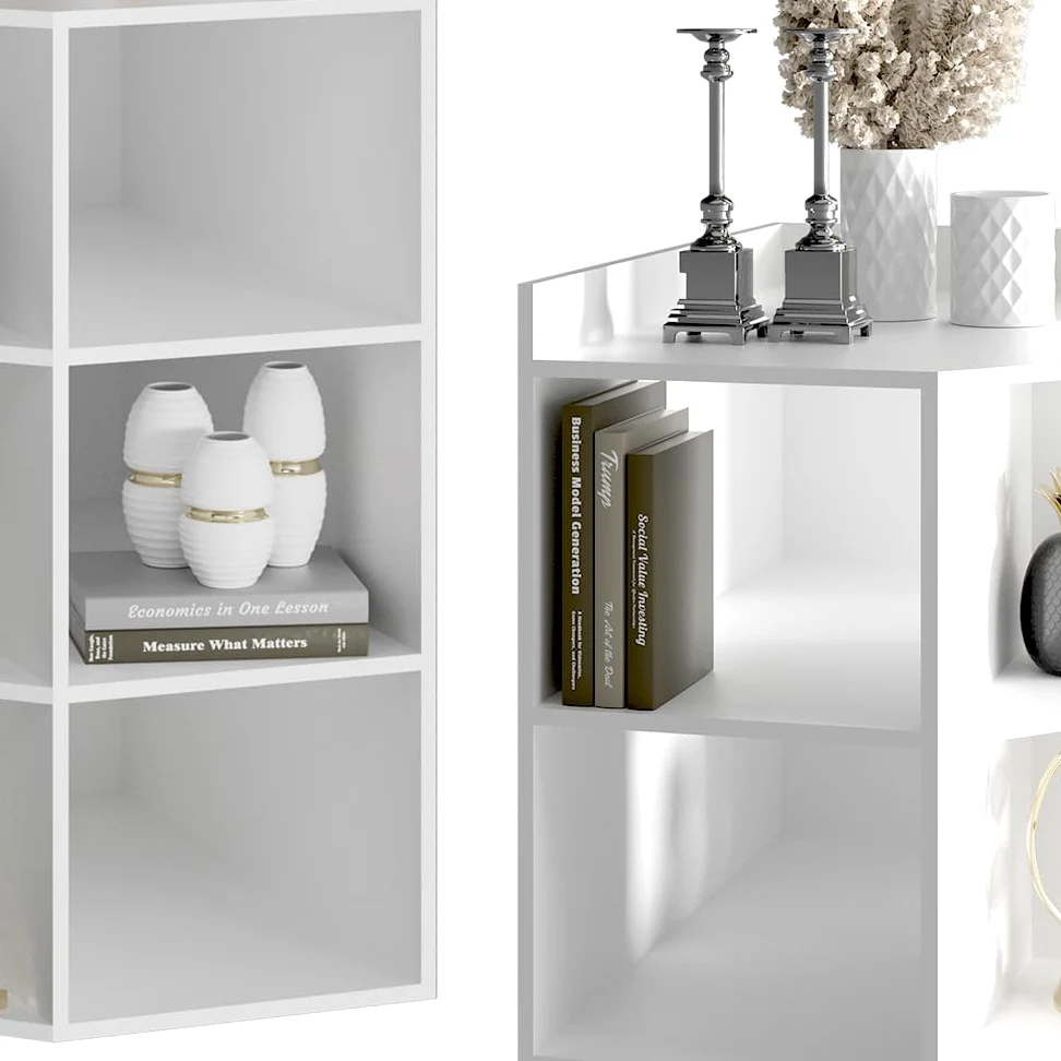Vicco Scaffale angolare Elina, Bianco, 60 x 80 cm, per conservare ed esporre libri o oggetti decorativi
