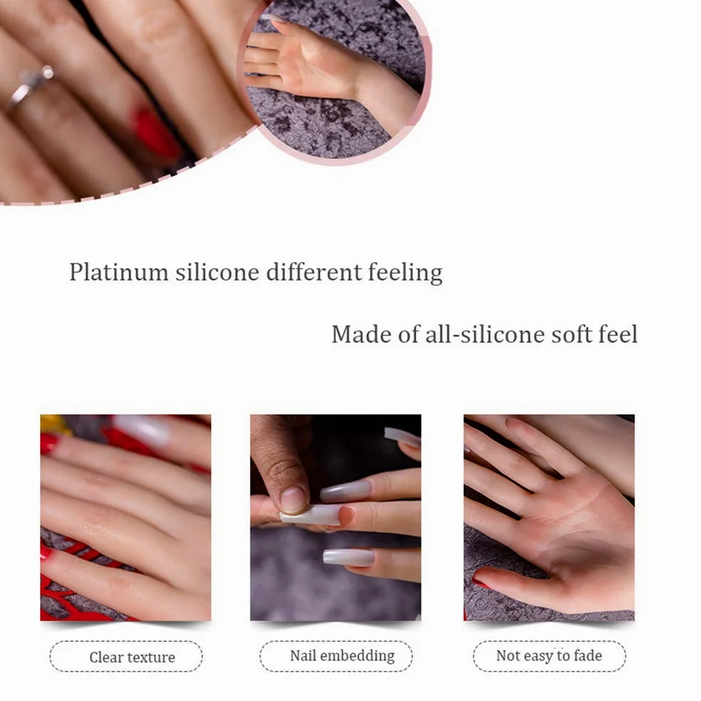 Manichino flessibile in silicone per nail art, per esporre anelli, bracciali e guanti, design realistico in morbido silicone, ideale per artisti e stilisti