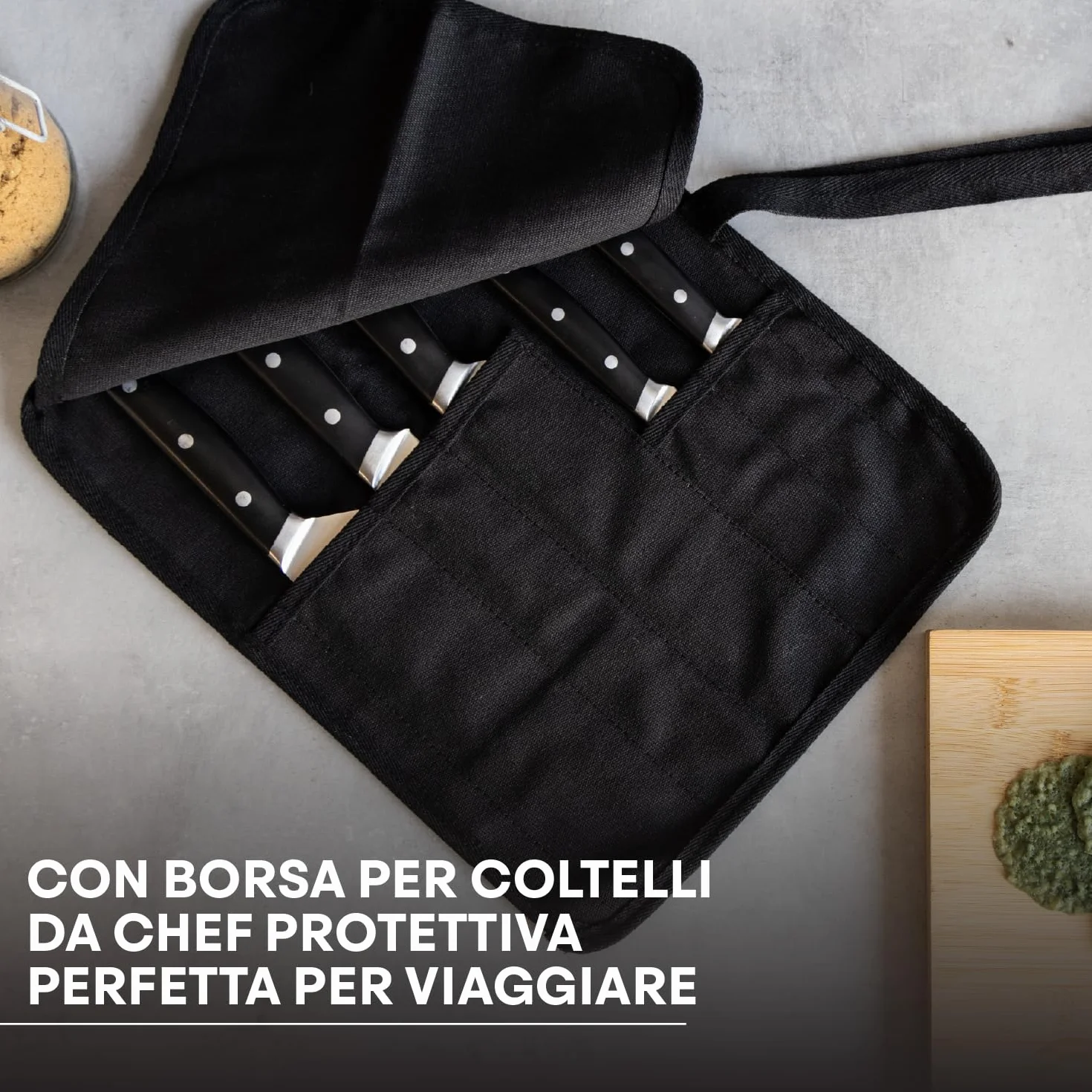 MasterChef Set Coltelli da Cucina Professionali Acciaio Inossidabile, 5 Pezzi