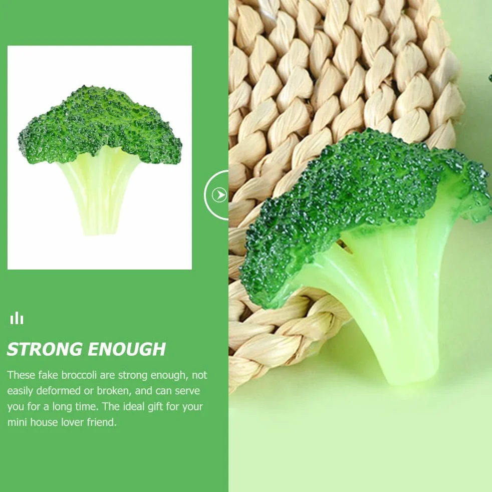 SOLUSTRE Broccoli Artificiale 3 Pezzi Plastica Realistica Verdura