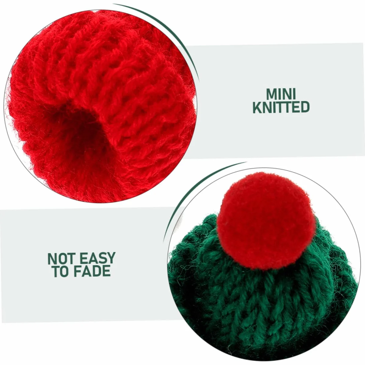 SHINEOFI 40 Pezzi Mini Cappelli Natalizi in Lana Lavorati Maglia Mini Cappellini per Decorazioni Te Accessori per Copribottiglie e Albero Natale