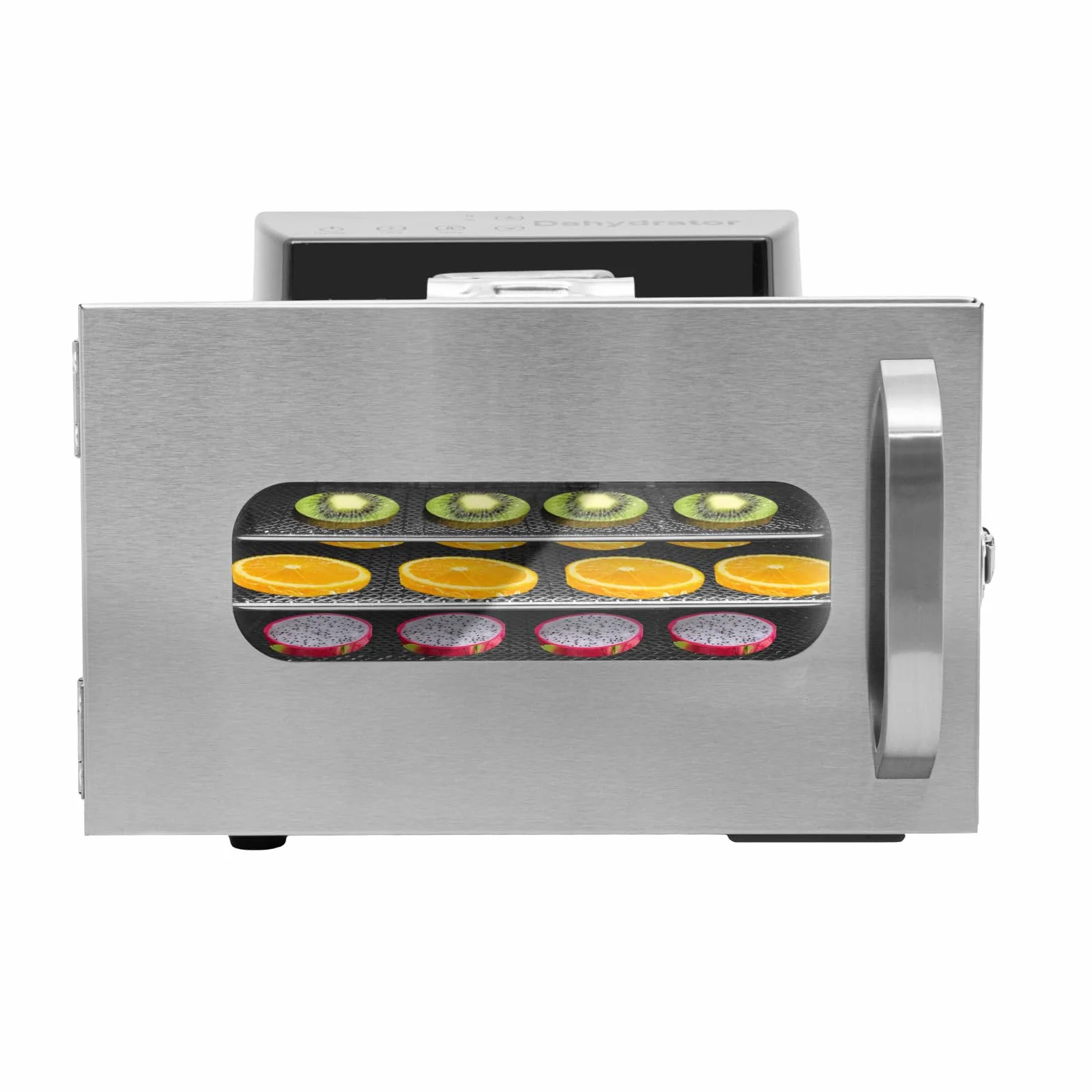 Essiccatore in acciaio INOX a 6 piani Essiccatore professionale per la ristorazione Essiccatore alimentare Disidratatore per frutta, carne, verdura ed erbe, 30-90℃ regolatore di temperatura, funzione
