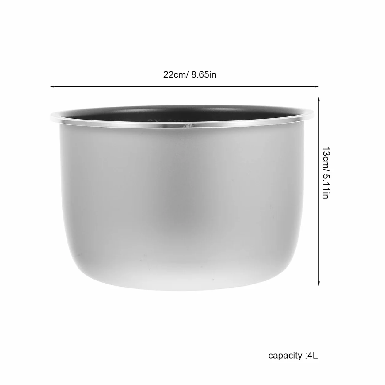 Amosfun Pentola Interna Antiaderente 8 Pollici per Cuociriso Elettrico Rivestimento in Acciaio