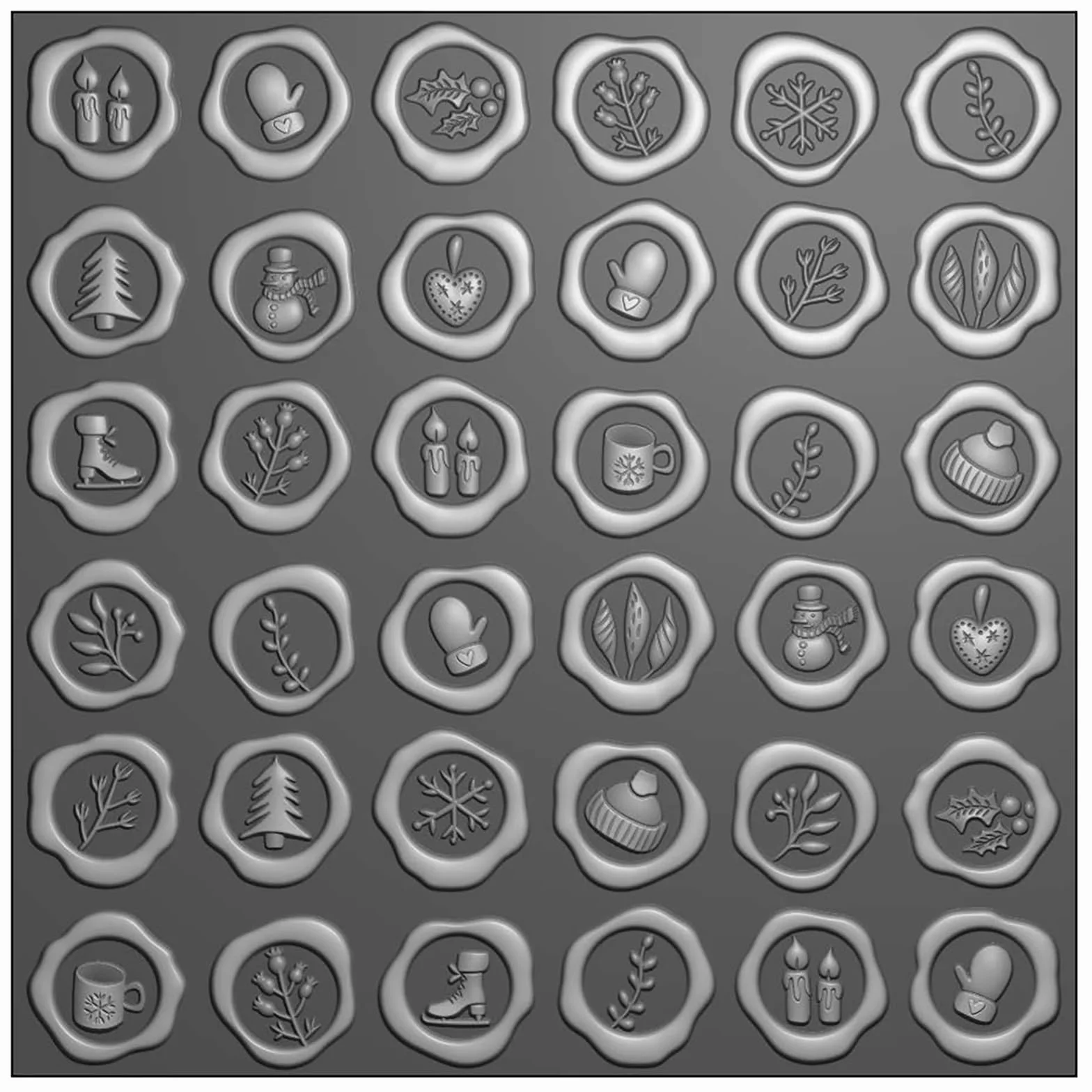 Vaessen Creative Cartella per Embossing 3D Sigilli di Carta 15 x 15 cm - Cartelle per Goffratura e Accessori - per Fai da Te, DIY, Biglietti, Artigianato, Scrapbooking e Journaling