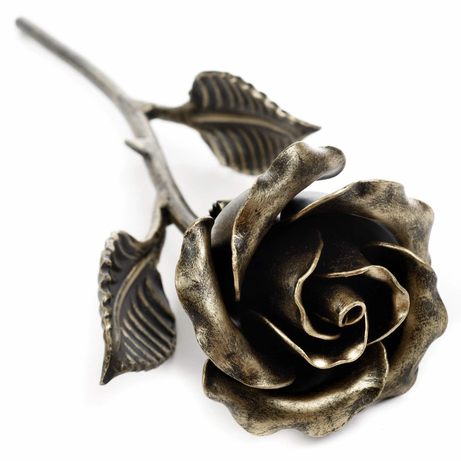 Fatto a Mano Rosa Eterna Ferro Battuto Oro Dono Speciale