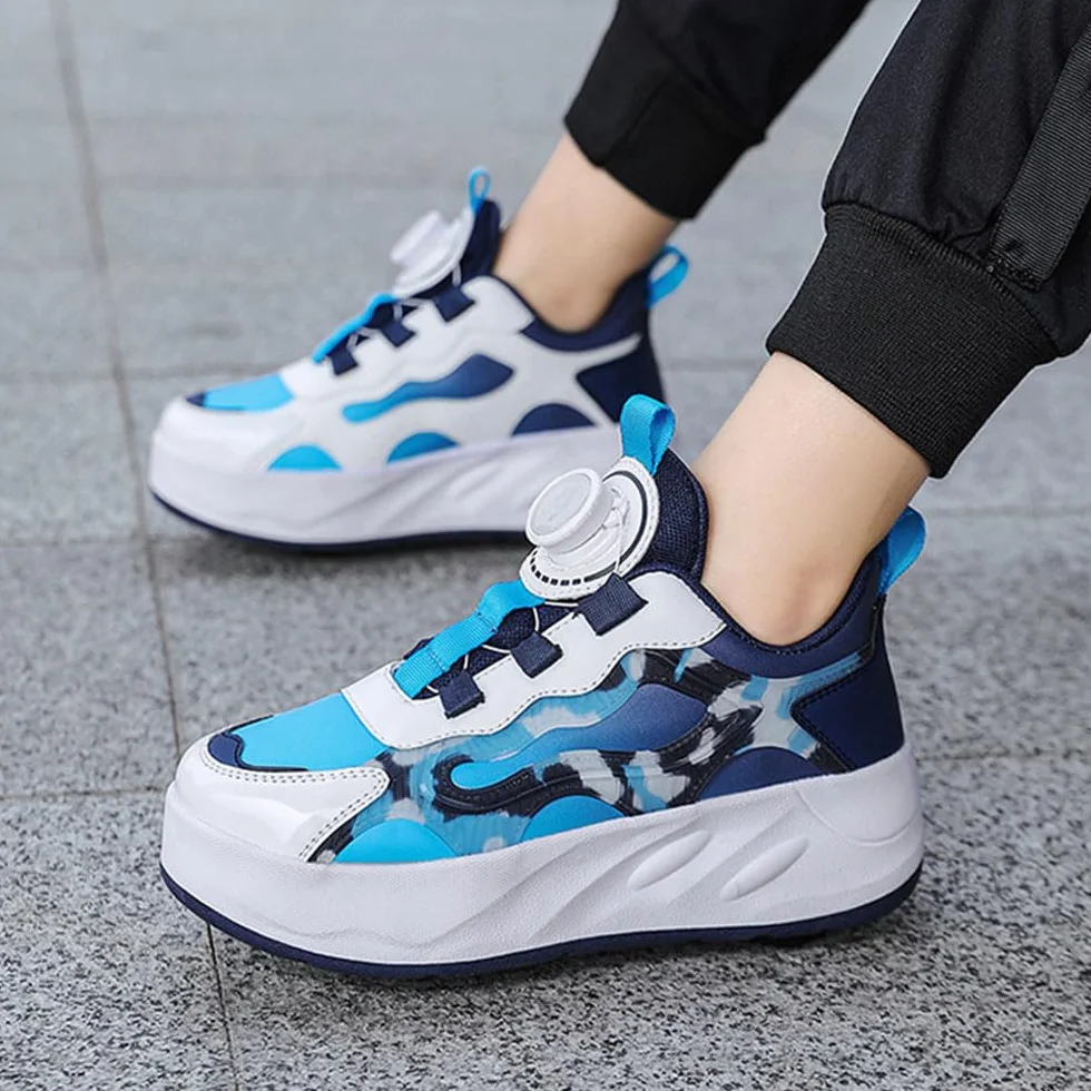ENEN Scarpe con Rotelle Bambina Sportive Scarpe da Skateboard 4 Ruote Sneakers Outdoor Multisport Dimensioni 30-42 EU