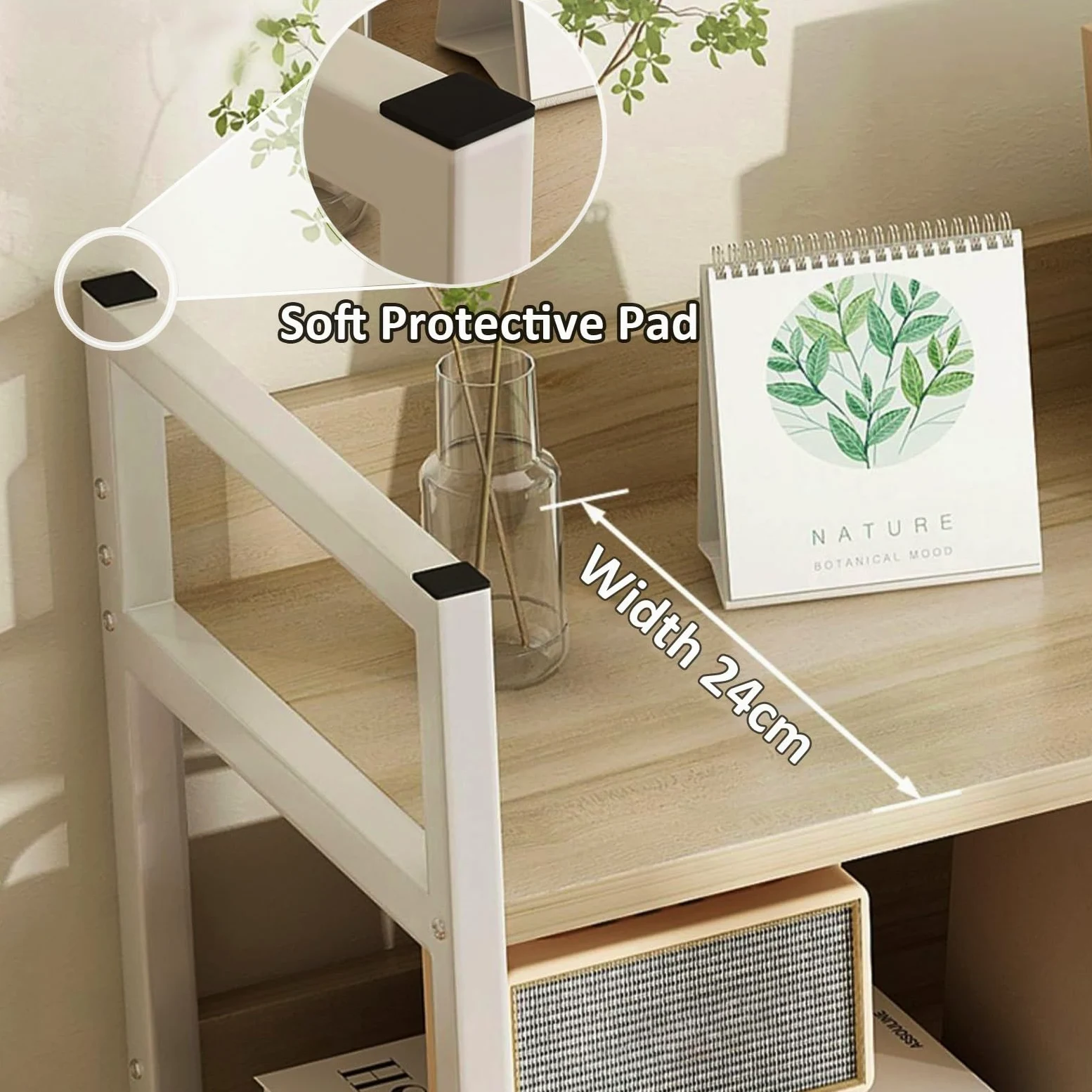 Libreria da Scrivania Da Appoggio Salvaspazio Scaffale da Scrivania，scaffale da Scrivania, Libreria da Scrivania Organizer, Organizzatore Indipendente per Scrivania(White,80cm*24cm*60cm)