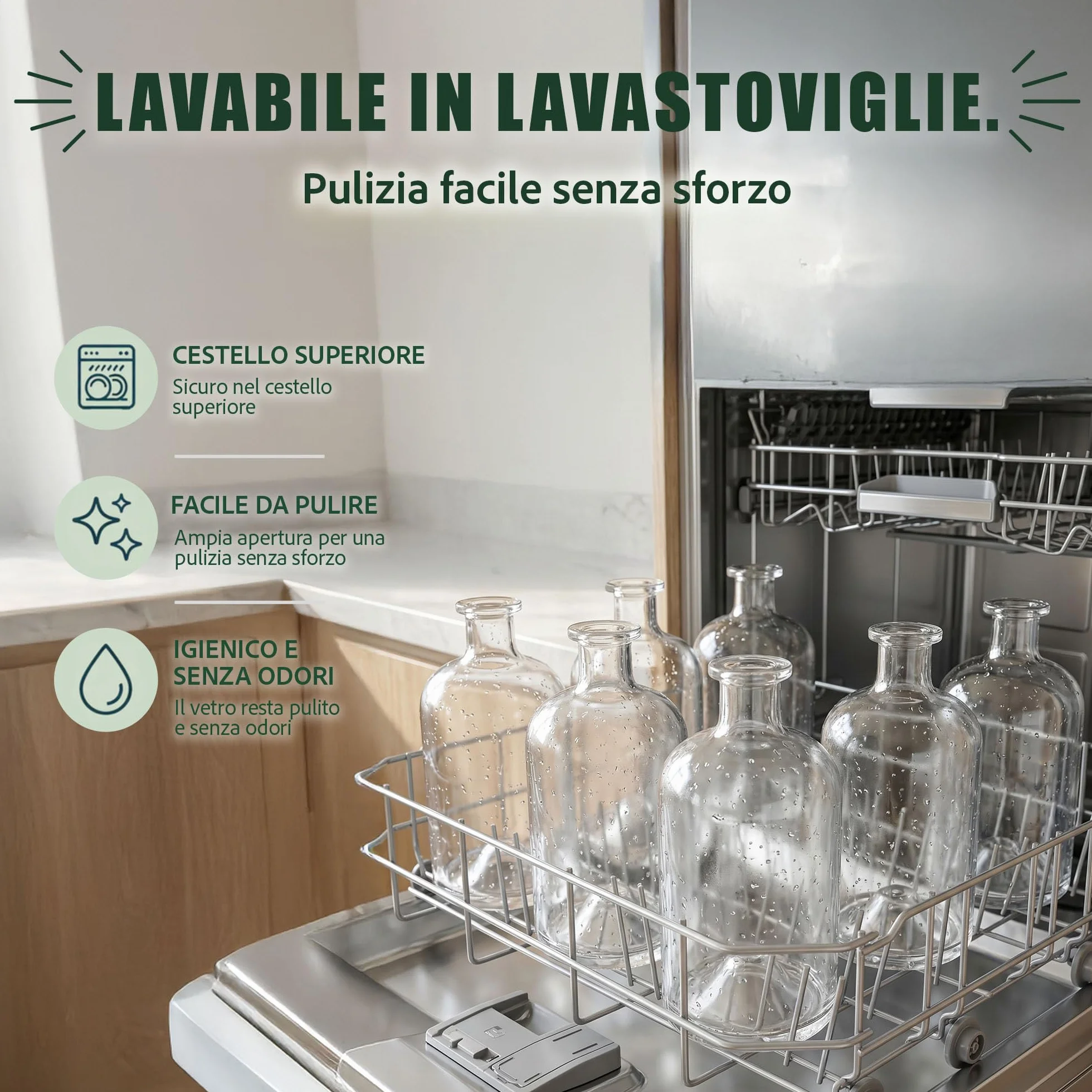 Bottiglie di vetro vuote 500 ml 10 pezzi bianco per vino liquori aceto olio