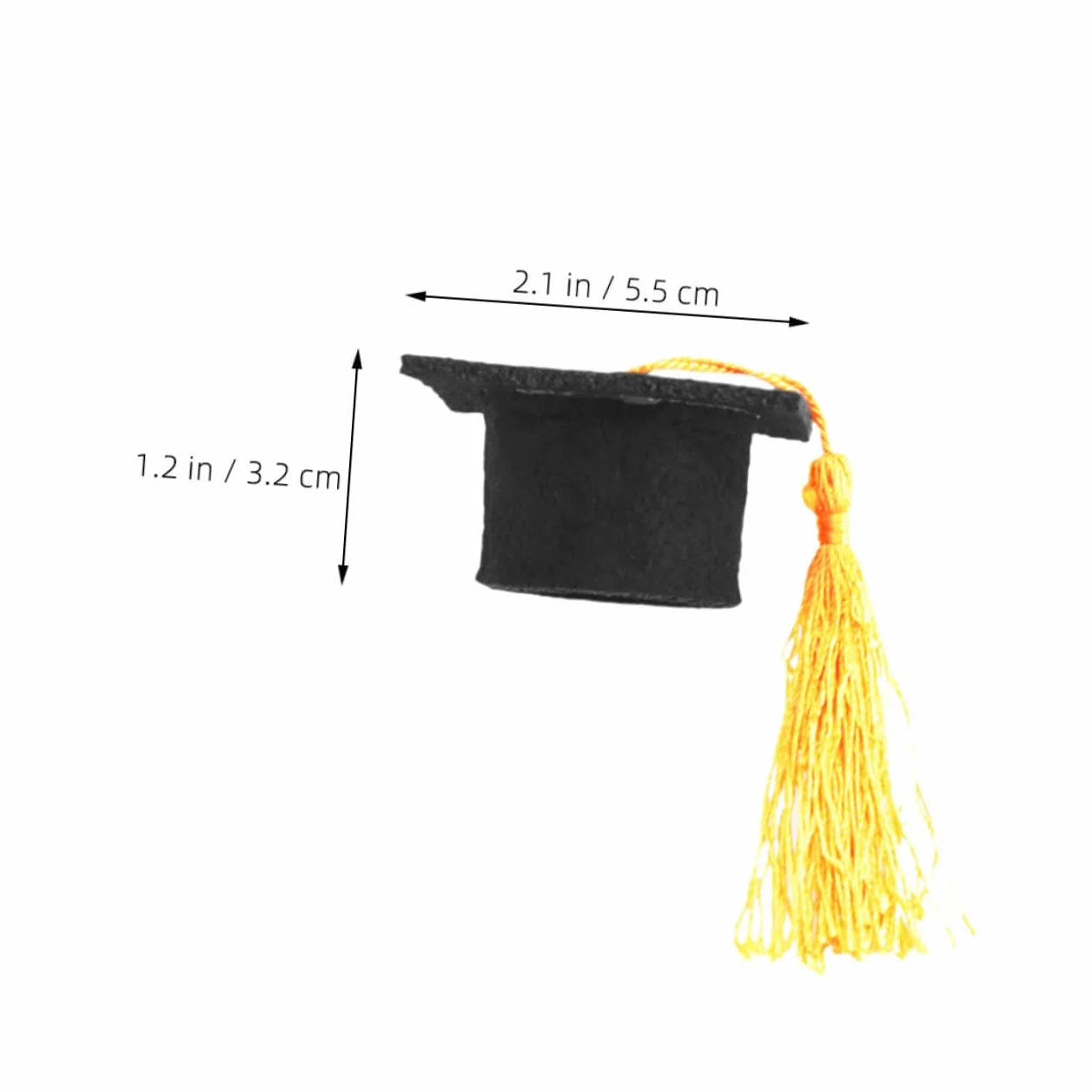 24pezzi Cappelli Laurea in Miniatura Gialli Con Nappa Decorazioni Per Feste Laurea Topper Per Cupcake e Bottiglie Vino Realizzati in Resistente