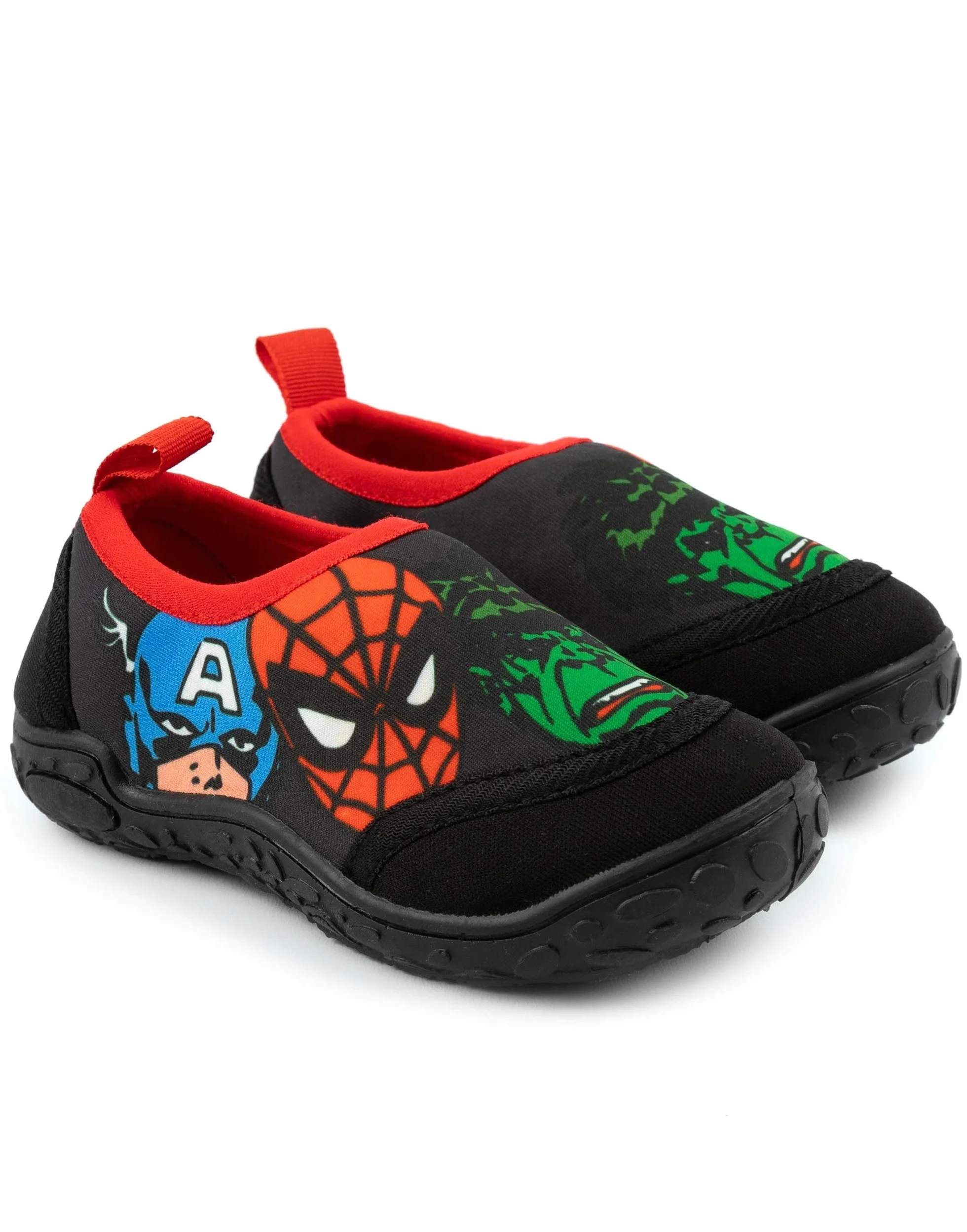 Marvel Scarpe da Bagno per Bambini Spider-Man Hulk Capitan America Supereroe Nero Rosso Acqua Resistenti Calzini Piscina