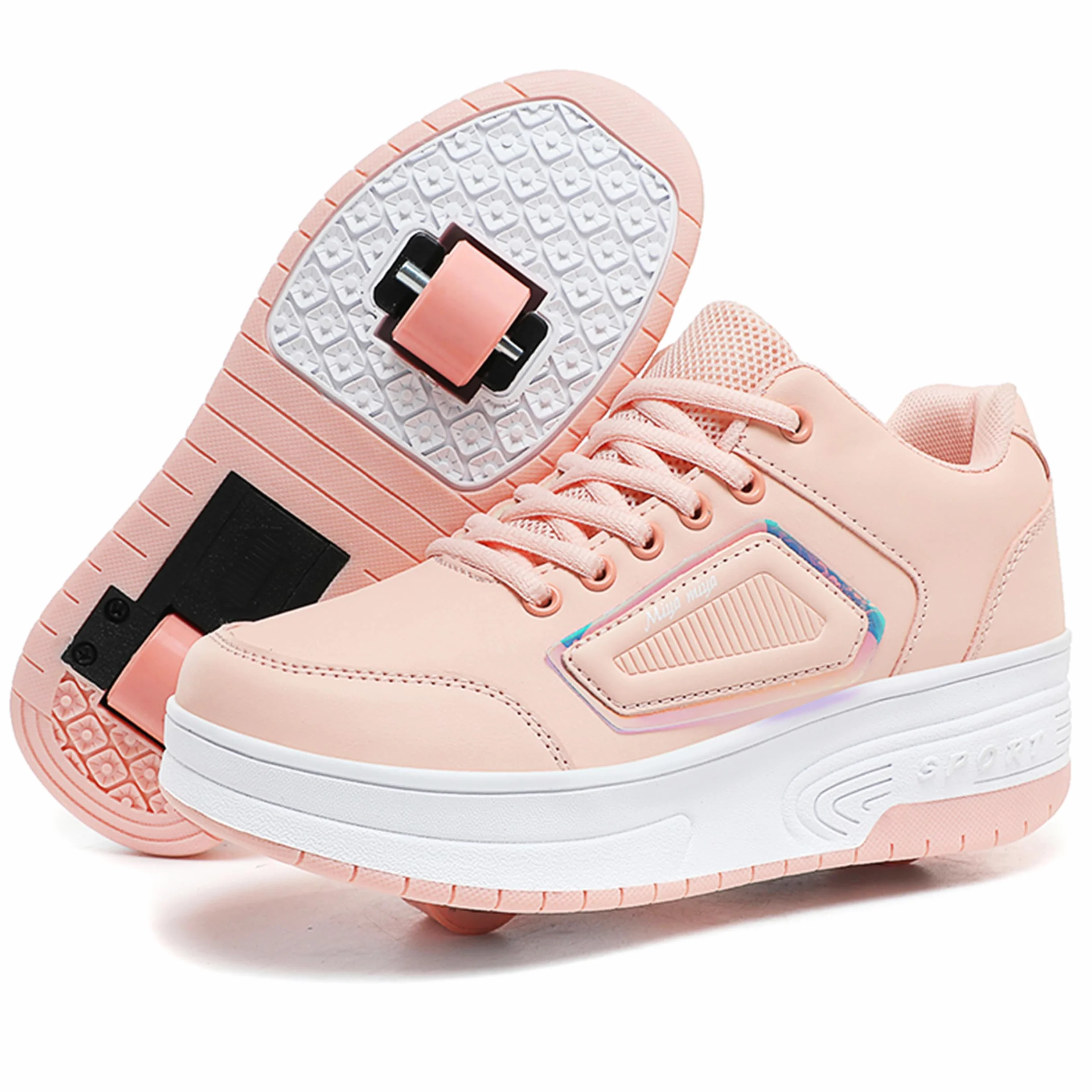 Scarpe Pattini Bambina a Due Ruote Regolabili per Skateboard
