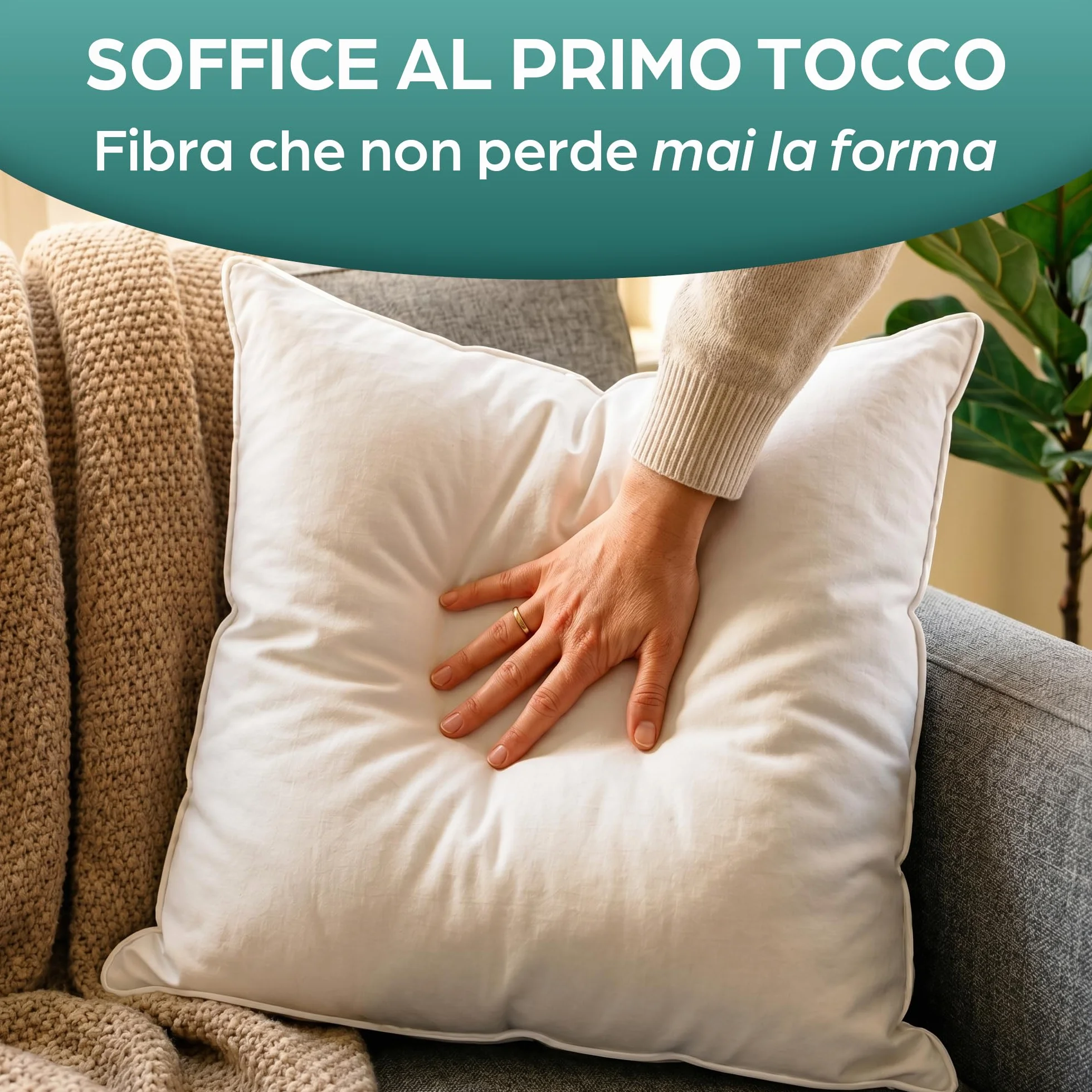 Flowen Cuscini Decorativi 45x45 Morbidi Microfibra Bianca Anallergici Antiacaro 2 Pezzi