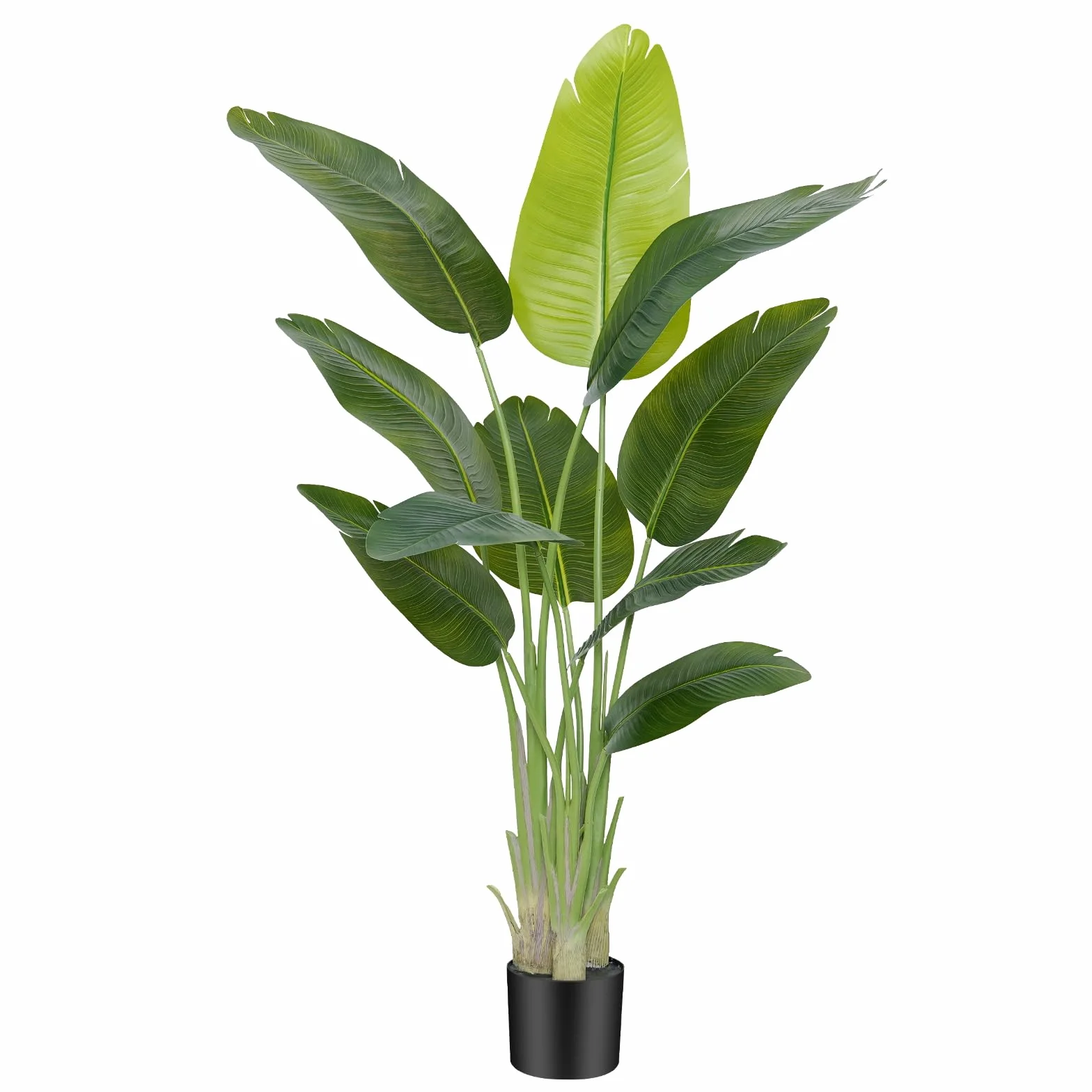 Pianta Artificiale Uccello del Paradiso 150cm Alta, Piante Finte da Interno Grandi Finta con 10 Foglie Albero di Banano Artificiale Per Interni Esterno Soggiorno Ufficio Giardino Dec（1 PACK）