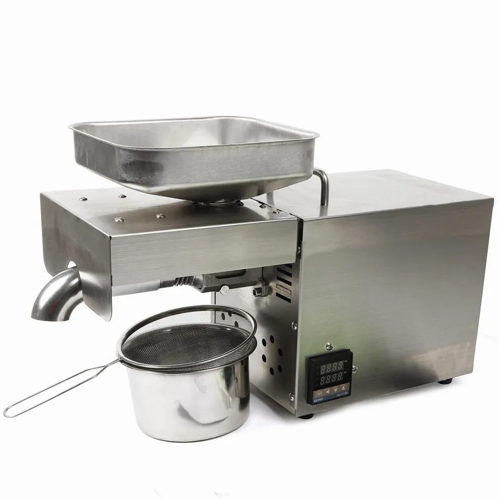 Pressa Olio Automatico Acciaio Inox Estrattore Olio Macchina di Estrazione di Olio Caldo/Freddo Commerciale Olio Press Macchina 610 w Per Semi Di Lino Arachidi Termostatico