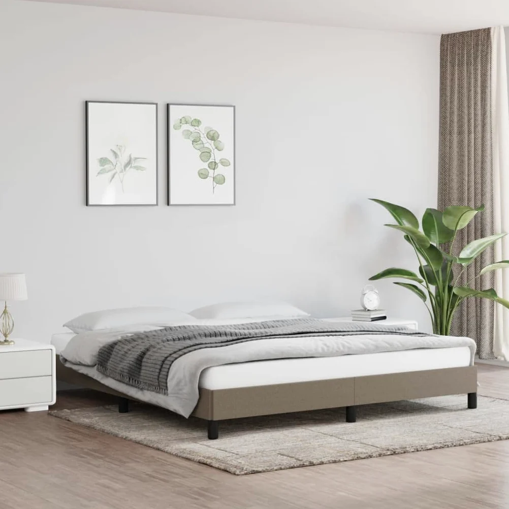 vidaXL Giroletto Senza Materasso Tortora 160x200 cm in Tessuto