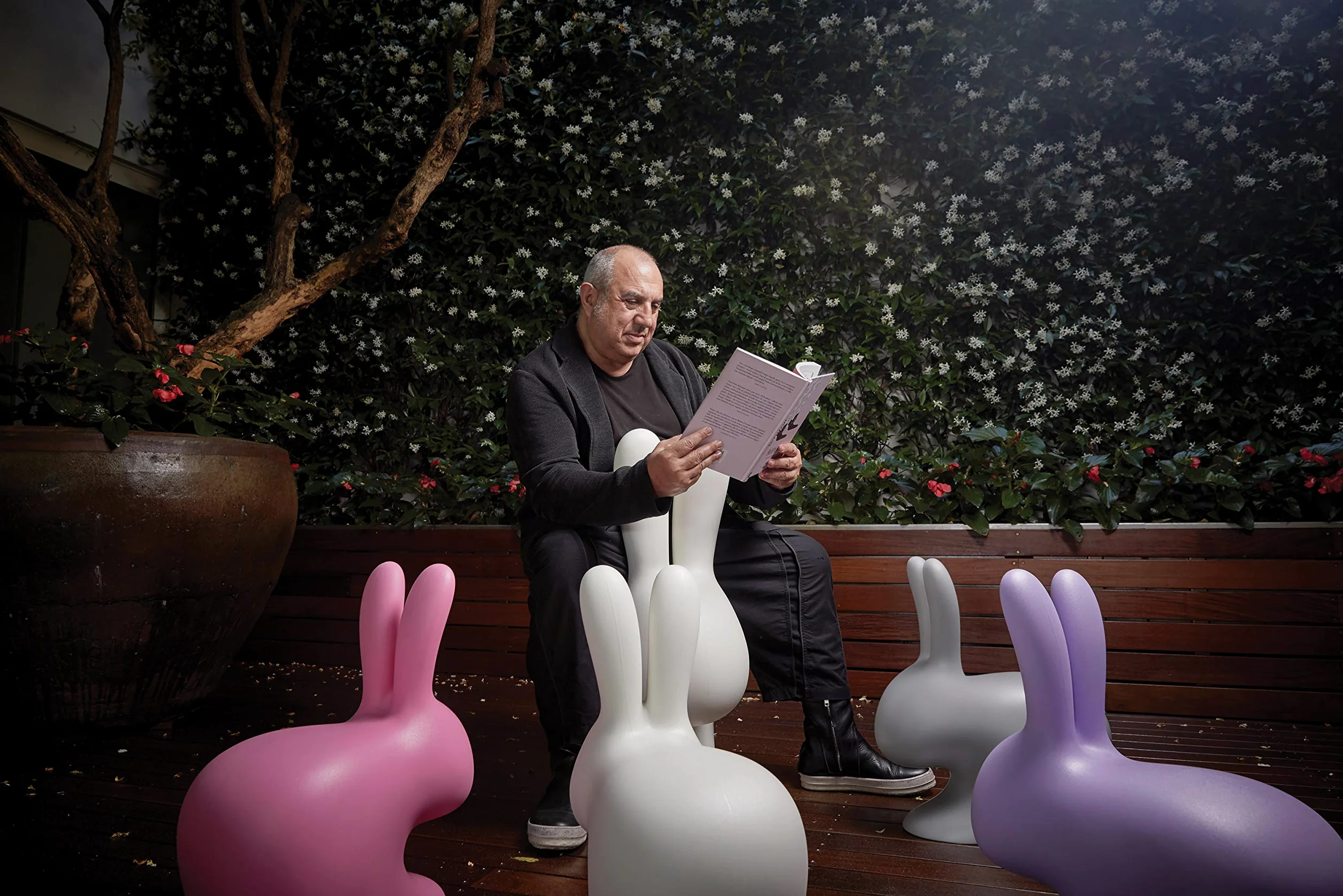 Qeeboo Rabbit Chair Baby by Stefano Giovannoni (Verde Balsamo)