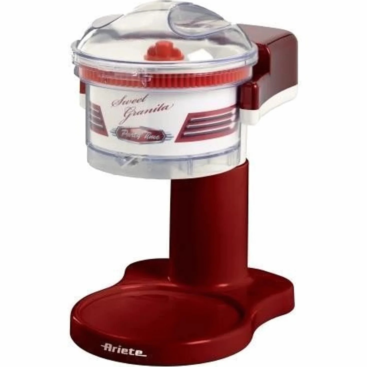 Ariete 78 Sweet Granita Macchina per Granita, Lama Acciaio Inox, Funzione Tritaghiaccio, 30 W, 23x15.5x18.5 cm, Rosso