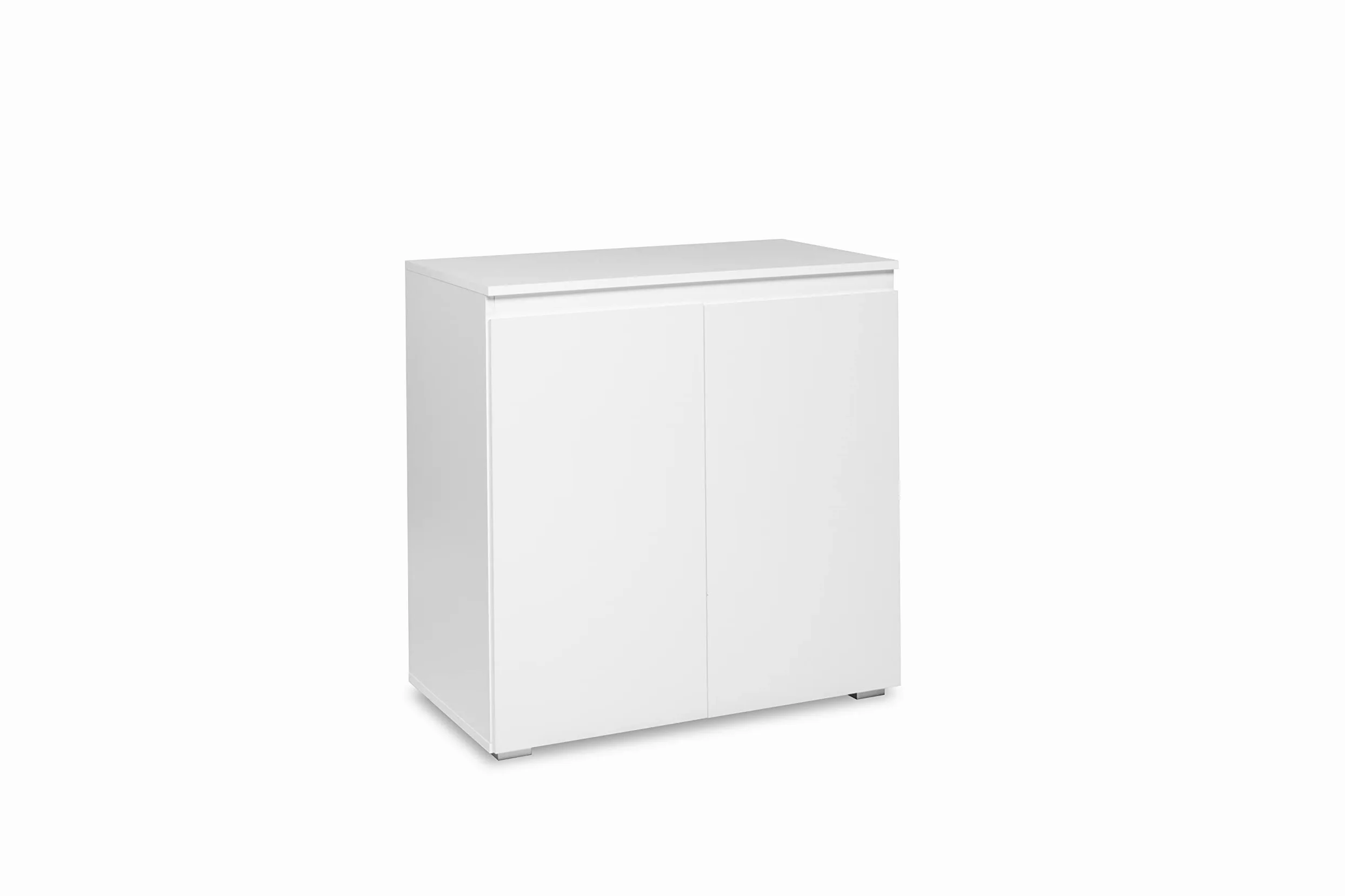 AVANTI TRENDSTORE Femie - Comó/cassettiera in legno laminato con 2 ante a battente nel colore bianco opaco, fa parte della serie di mobili Femie. Dimensioni LAP 80x80x40 cm.