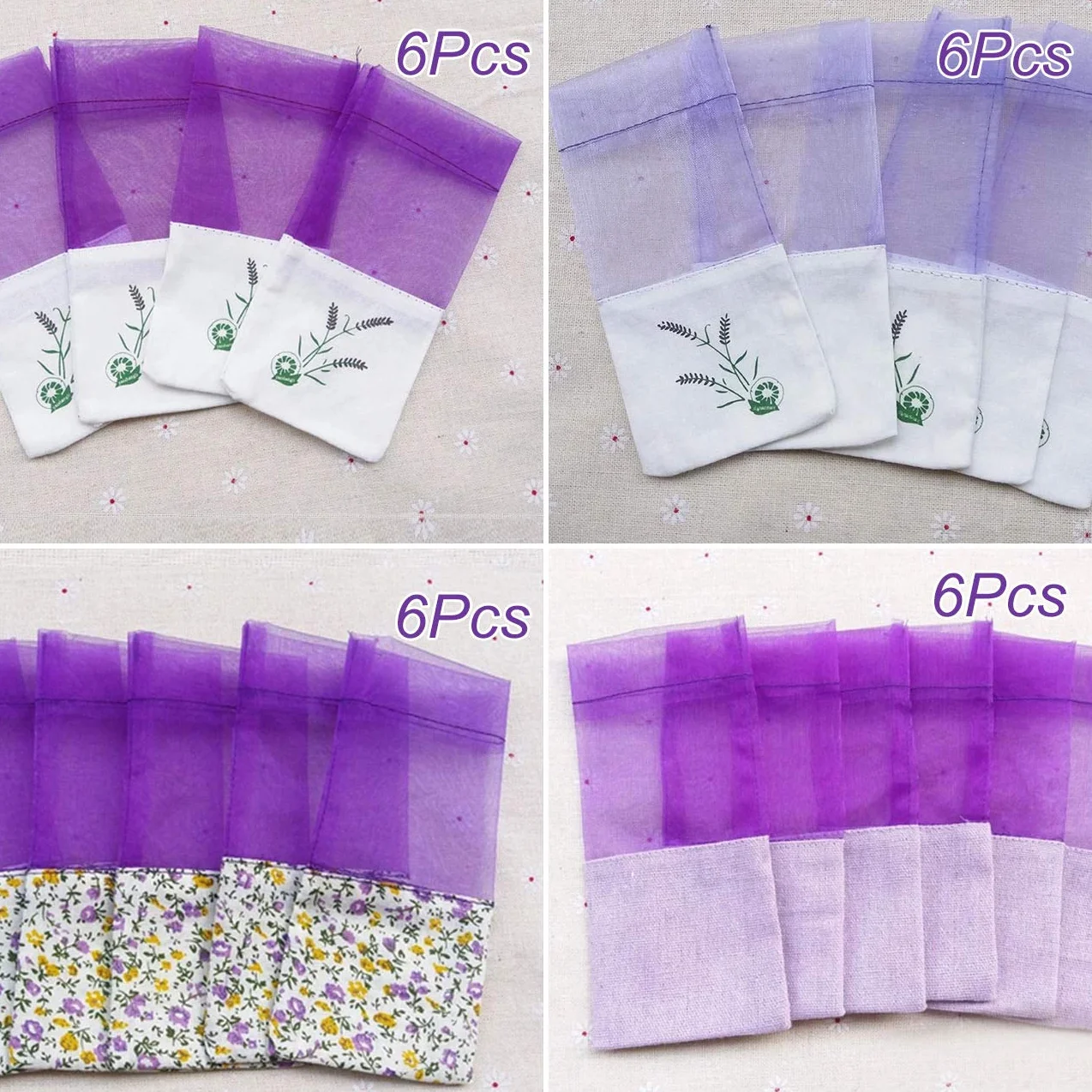 24 Pezzi Sacchetti di Lavanda bustina Sacchetti Vuoti Viola Garza di Coulisse di Cotone per Lavanda, spezie ed Erbe