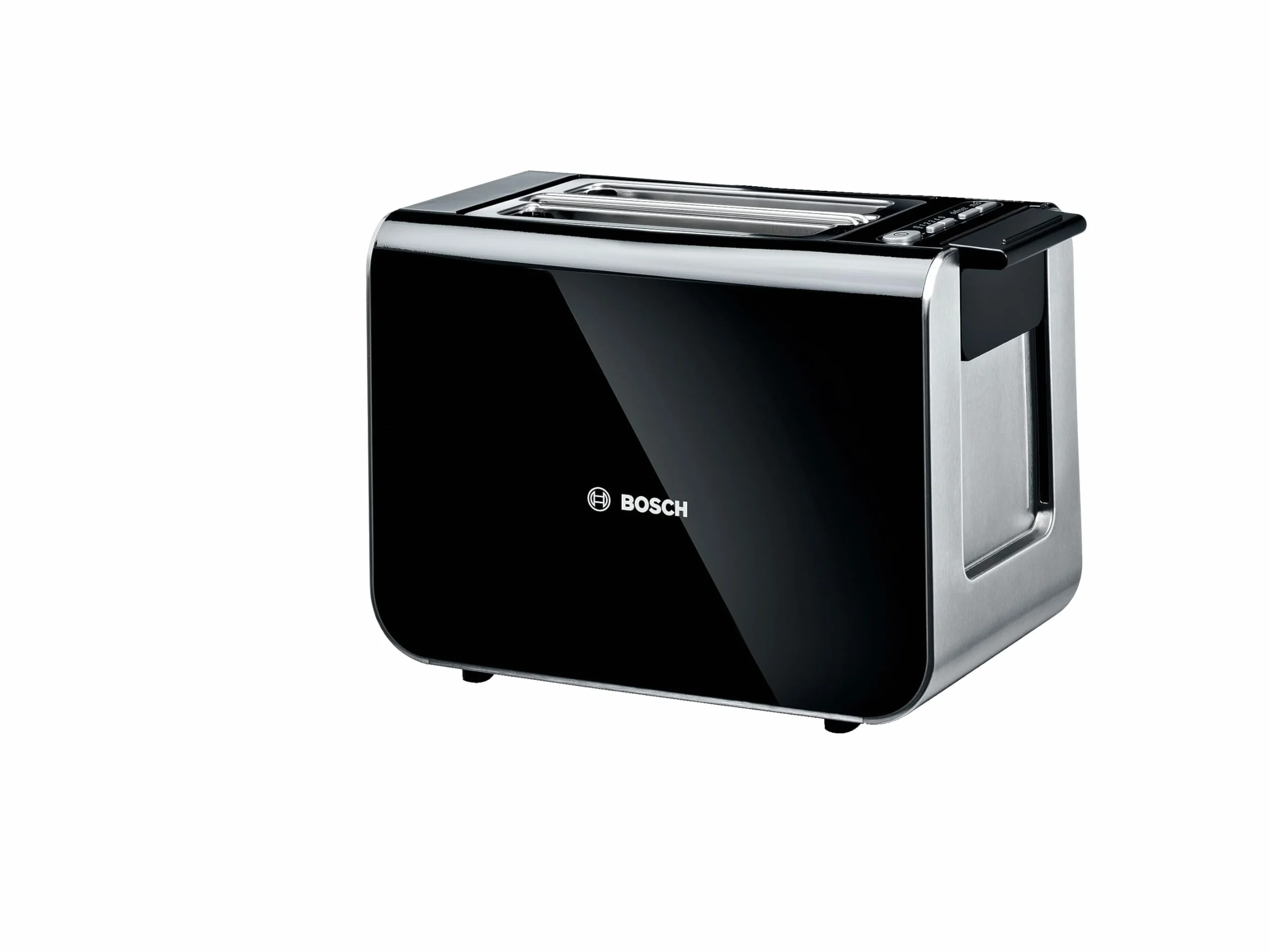 Bosch Tostapane Styline TAT8613N integrato, funzione di sollevamento, scongelamento, spegnimento automatico, centraggio del pane, 800 W, acciaio inox/nero