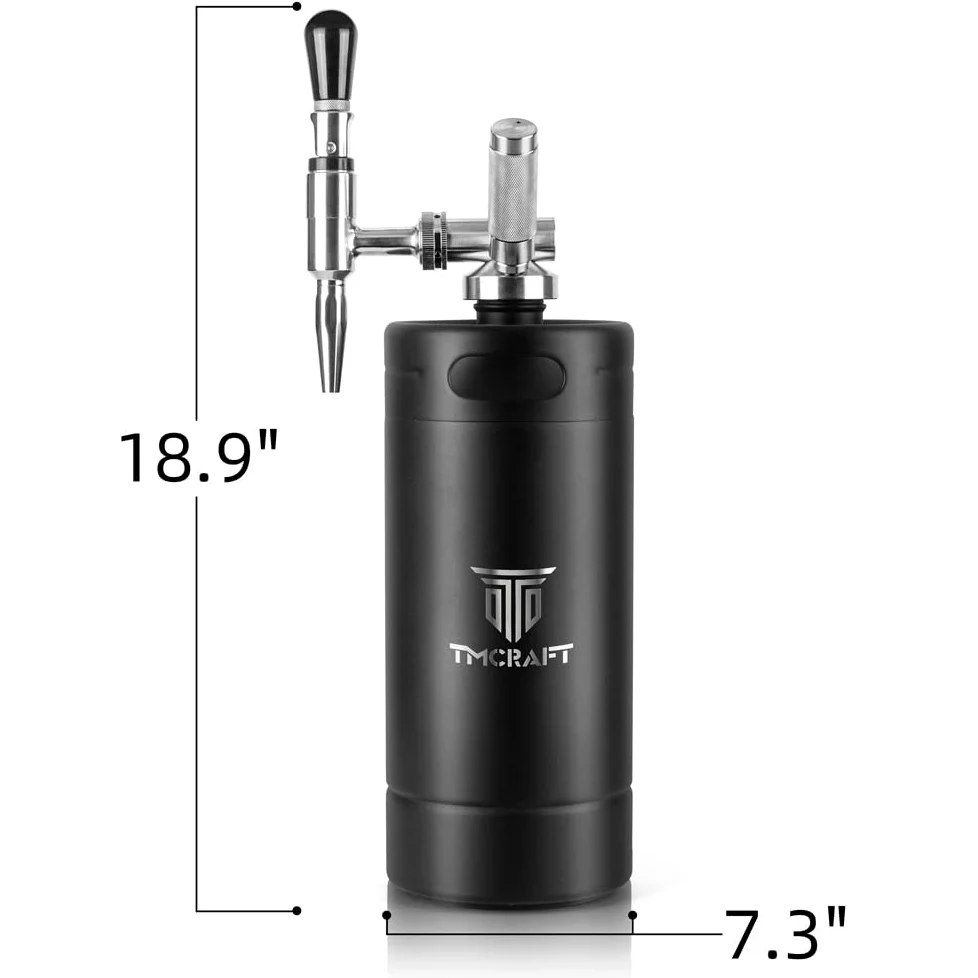 TMCRAFT 128oz Nitro Cold Brew Macchina da caffè in acciaio inox Stout Cream Rubinetto & Valvola di scarico della pressione, Barile di caffè azoto