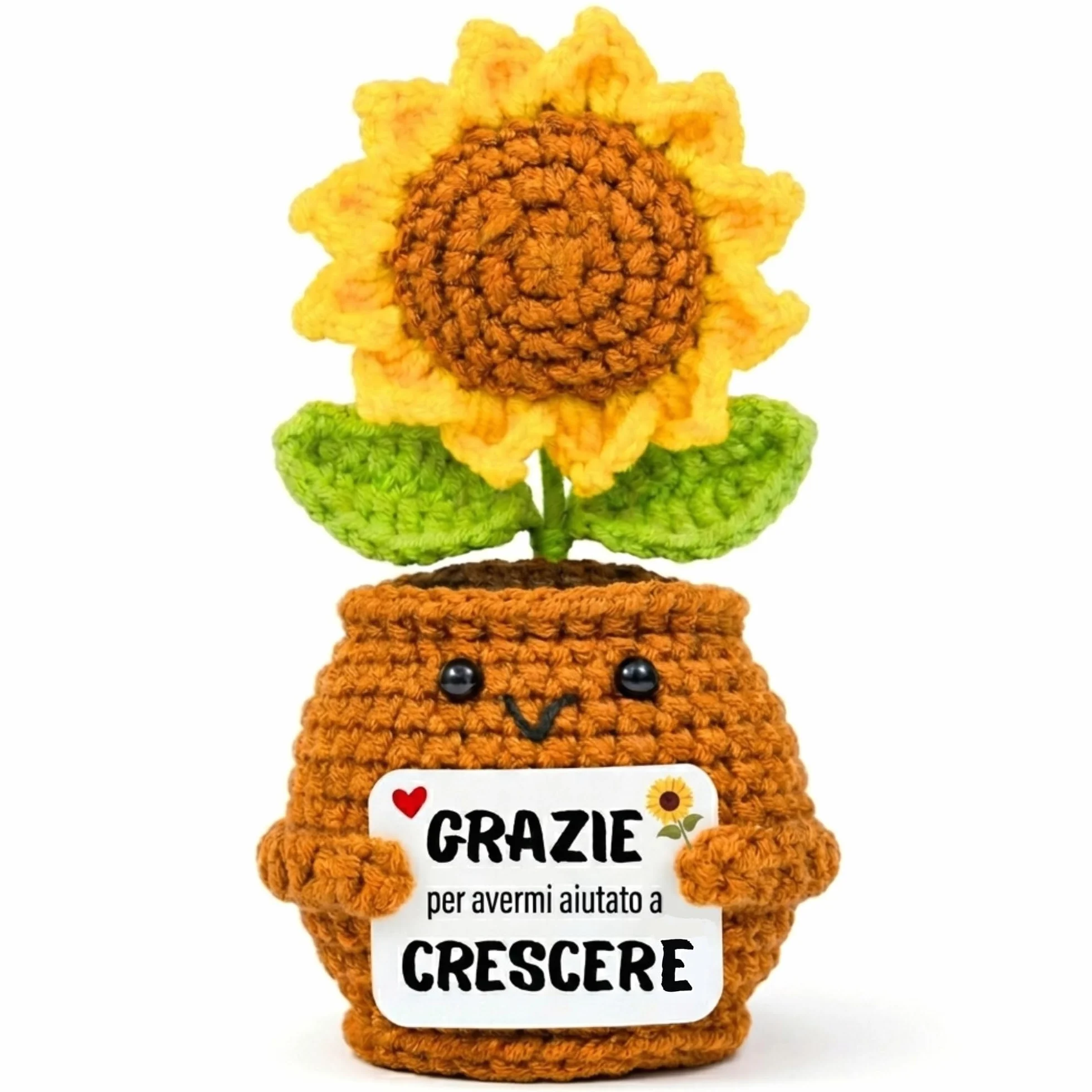 Regalo Maestra Girasole Uncinetto Grazie per avermi aiutato a crescere Peluche Positivo Insegnante