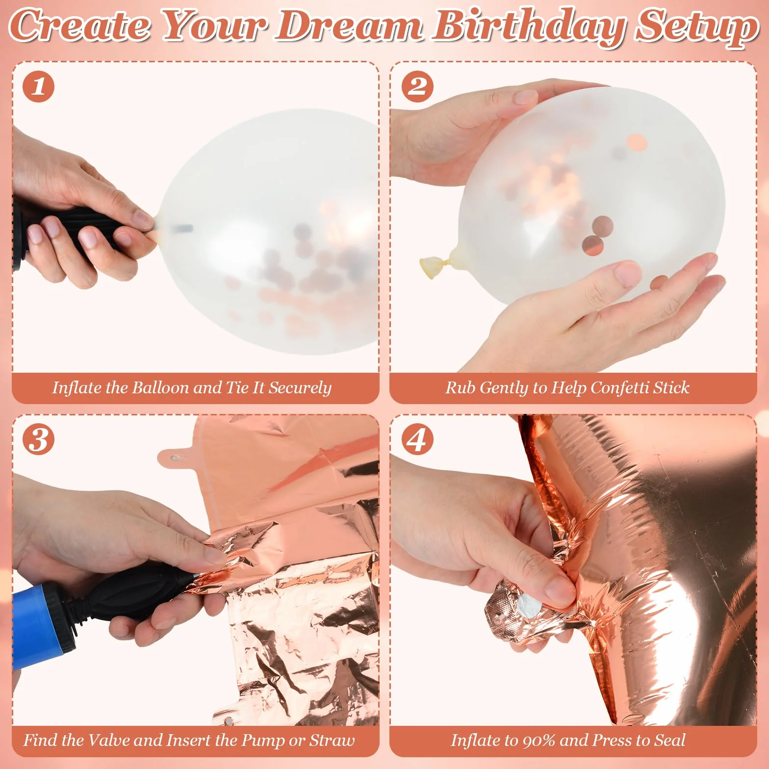 Palloncini 40 Anni Compleanno Donna Rose Gold, Decorazioni 40 Anni, Palloncino Numero 40, Bottiglia Champagne, Calice, Cuore e Stella Foil, Banner Happy Birthday, Cake Topper, Accessori Festa