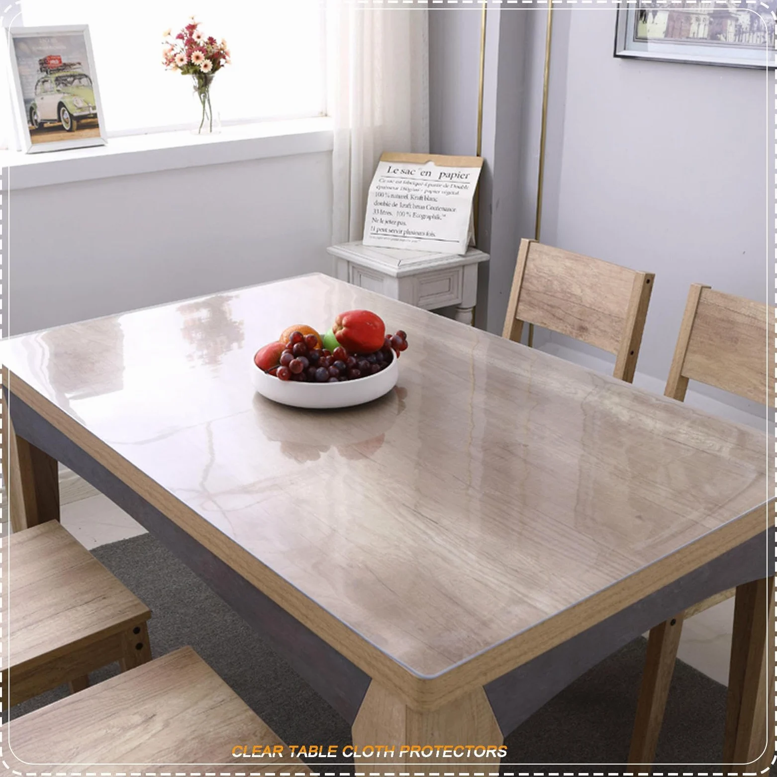 Sottomano da scrivania in PVC trasparente, spessore 1 mm, grande, trasparente, 100 x 140 cm, per casa e ufficio, impermeabile, facile da pulire, superficie antiscivolo